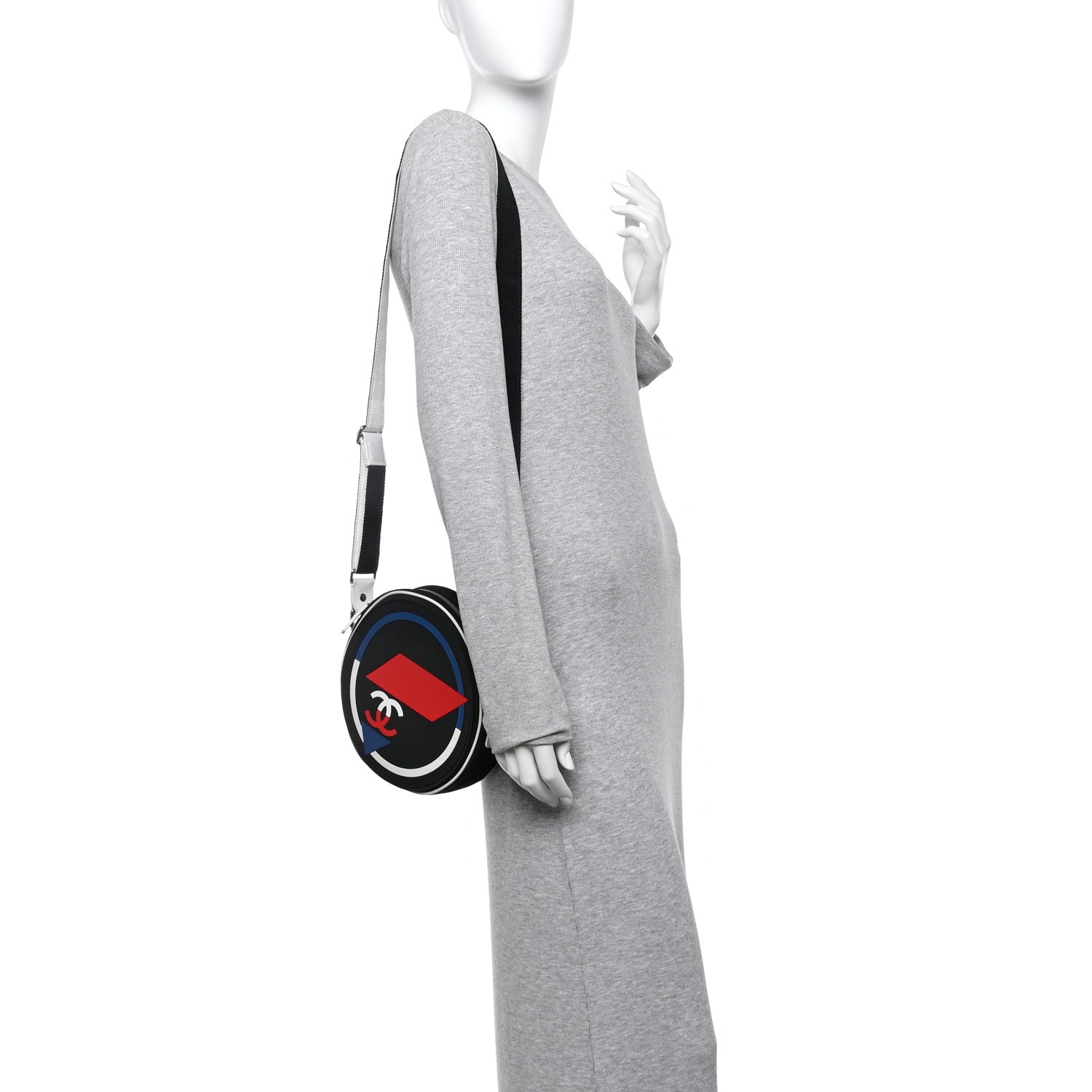 Canvas Rubber Airlines Crossbody Black White Red