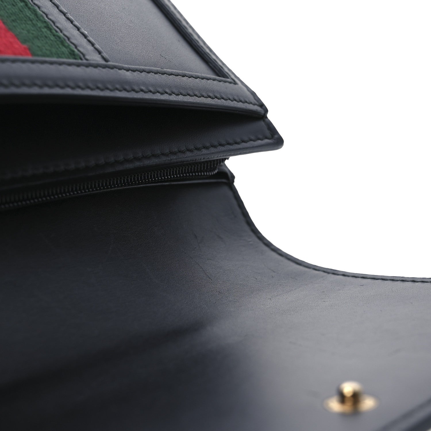 Calfskin Web Continental Wallet Black