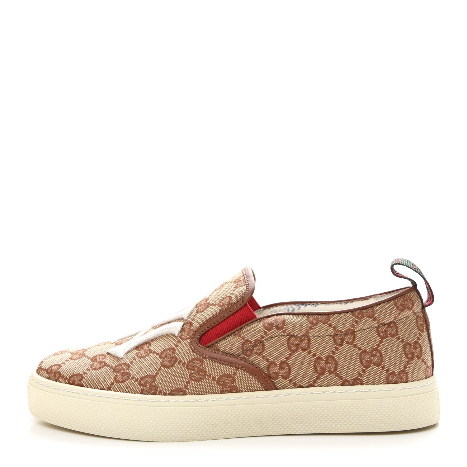 X MLB GG Monogram NY Yankees Embroidered Mens Slip On Sneakers 8 Beige Ruggine Rust