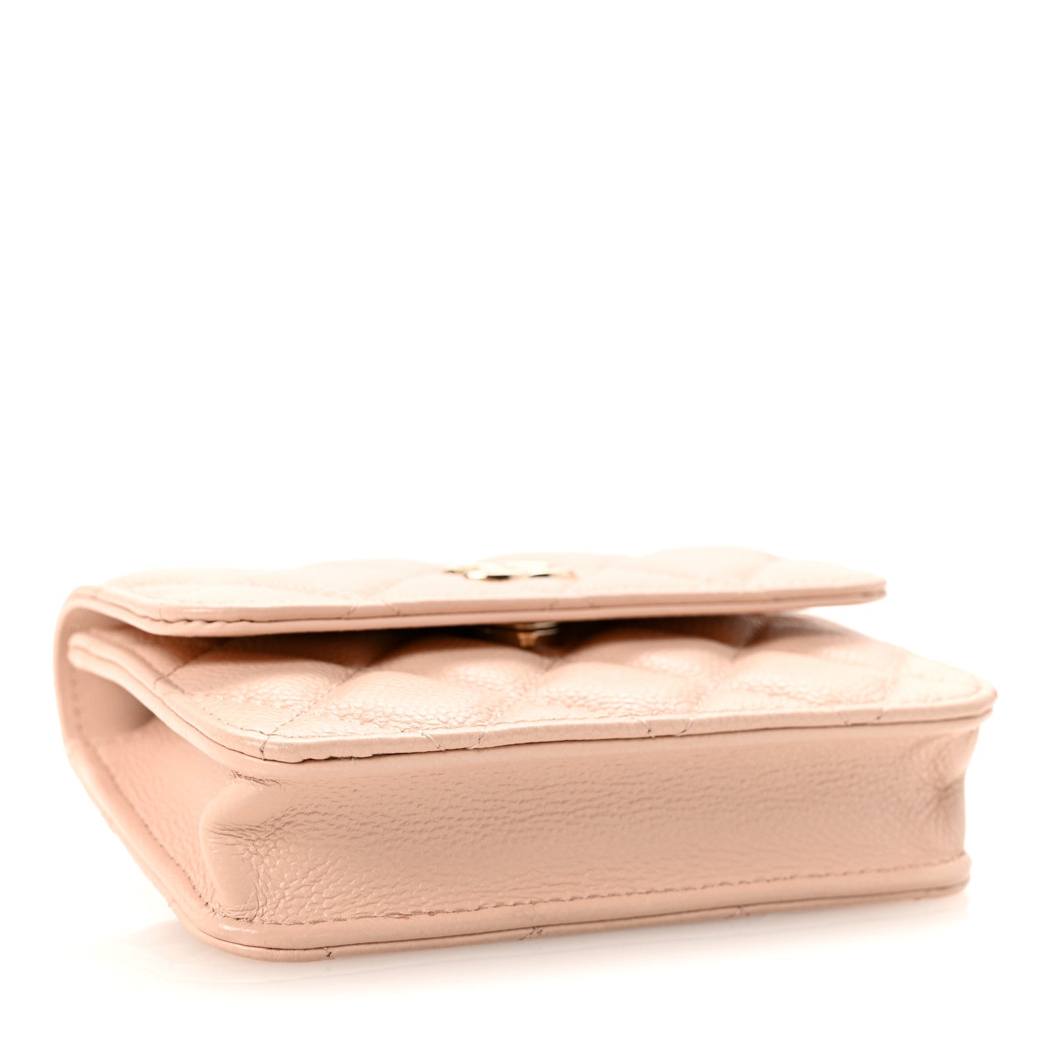 Caviar Quilted Mini Chain Belt Bag Light Beige