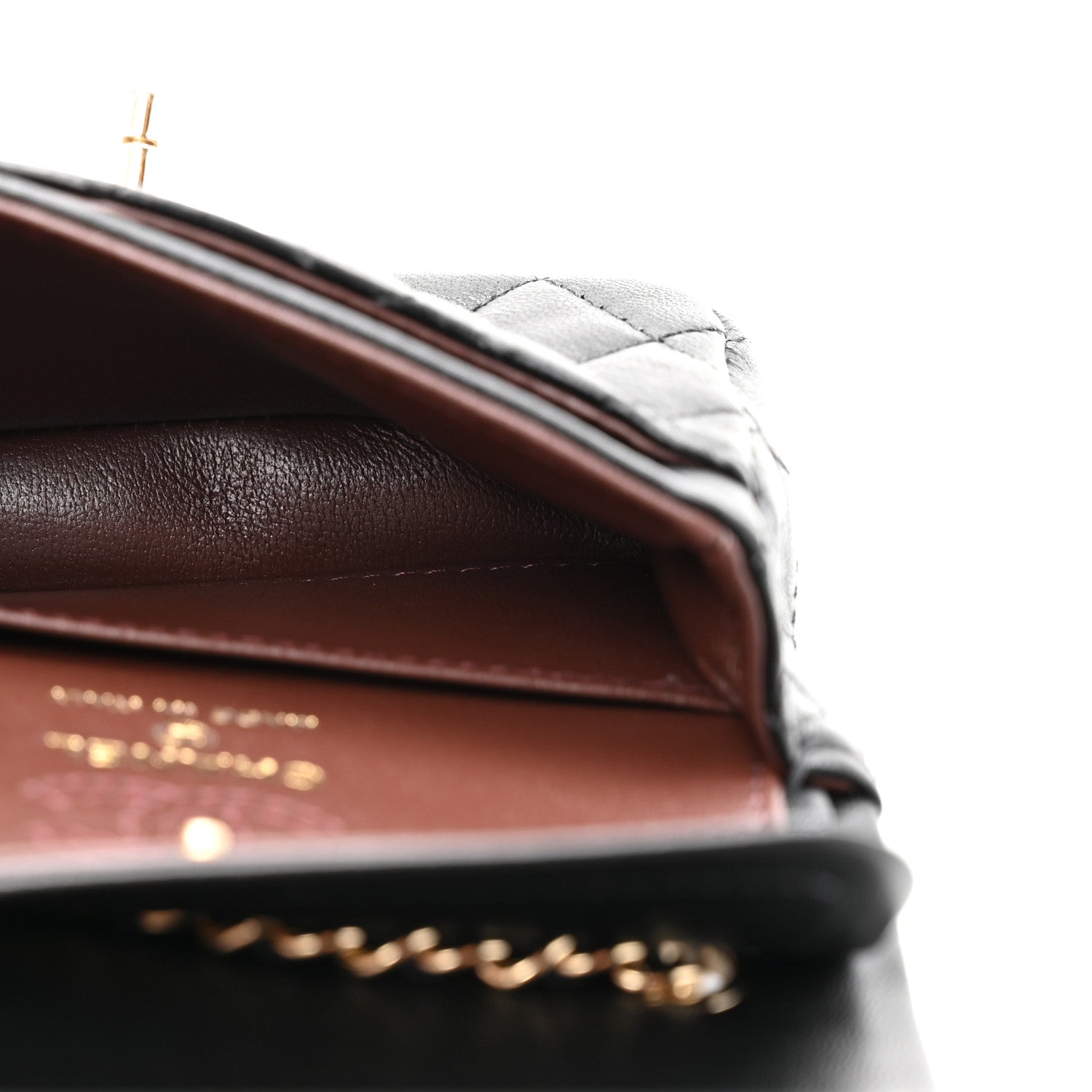 Lambskin Quilted Mini Flap Bag Charm With Hook Black