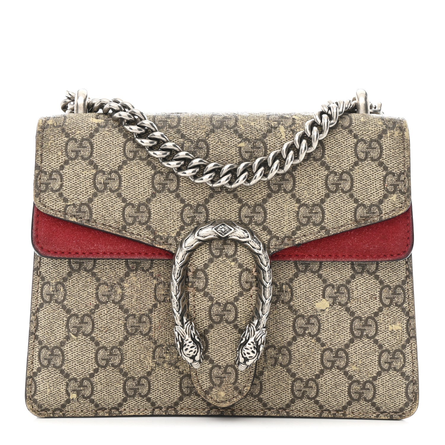 GG Supreme Monogram Mini Dionysus Shoulder Bag Hibiscus Red