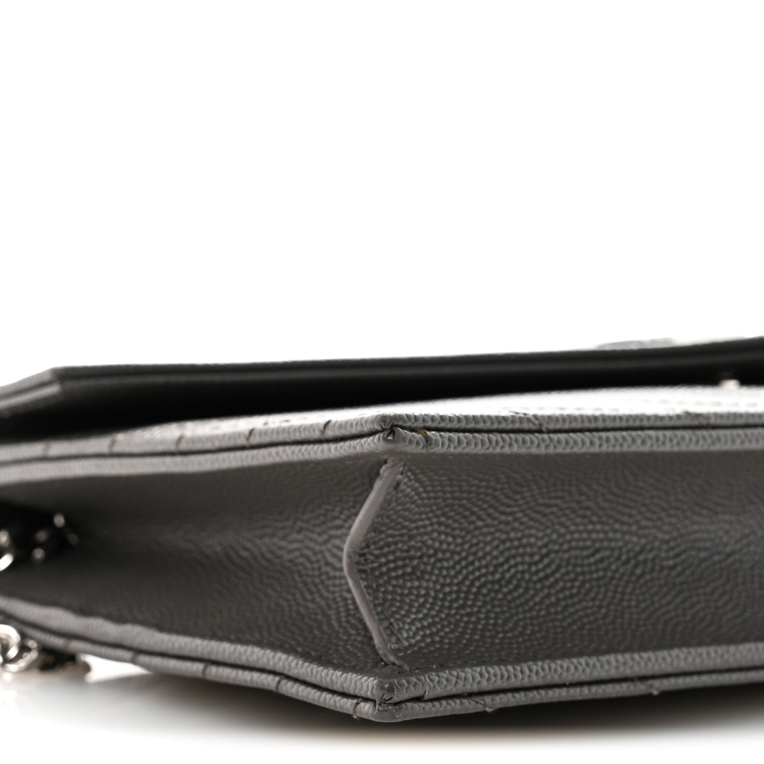 Grain De Poudre Matelasse Chevron Monogram Envelope Chain Wallet Earth