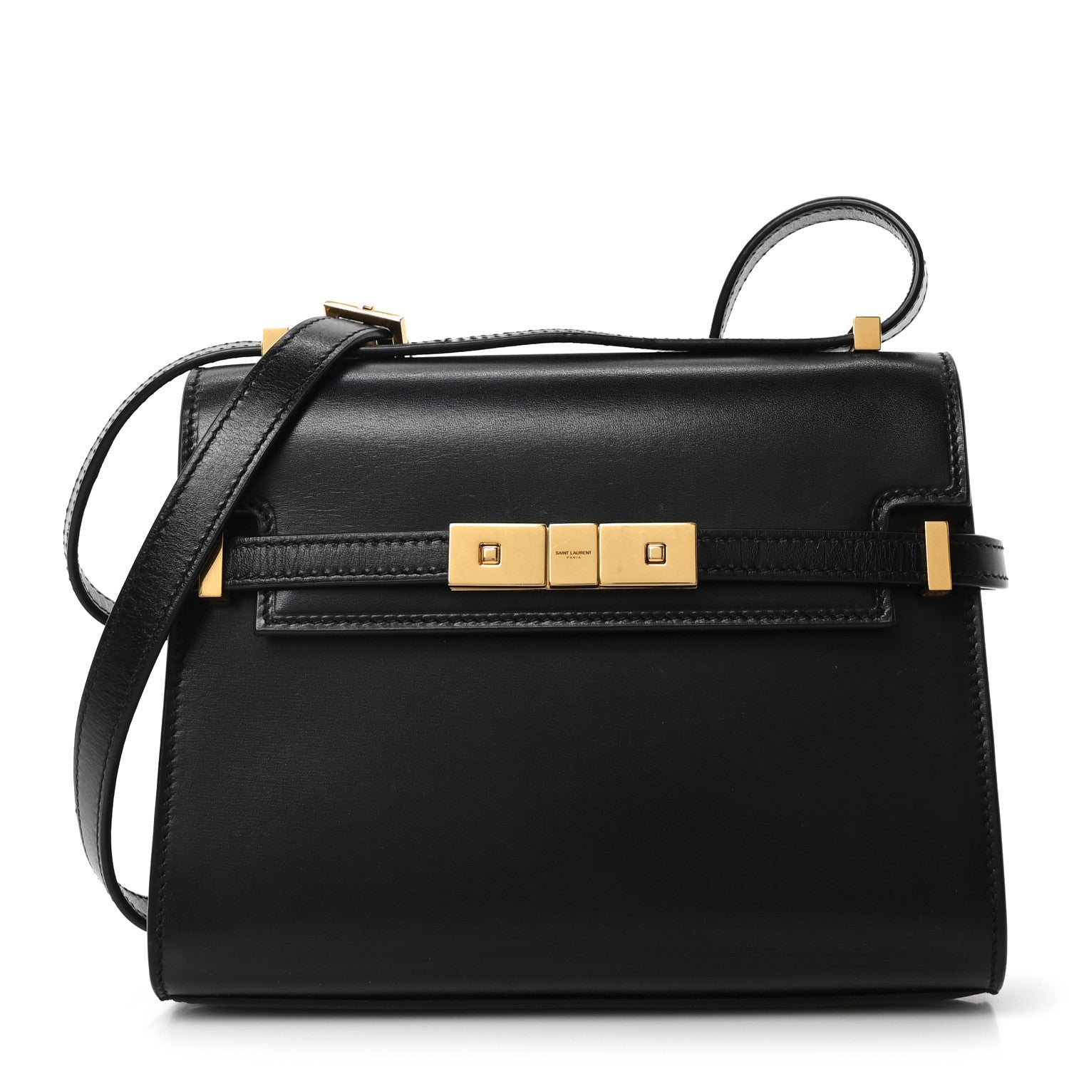 Smooth Calfskin Mini Manhattan Shoulder Bag Black