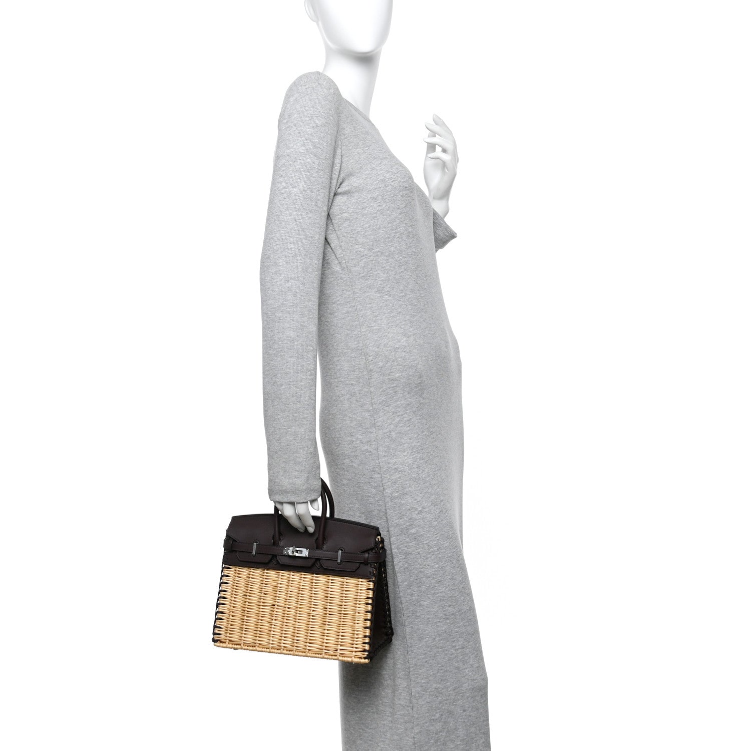 Wicker Swift Picnic Birkin 25 Naturel Rouge Sellier