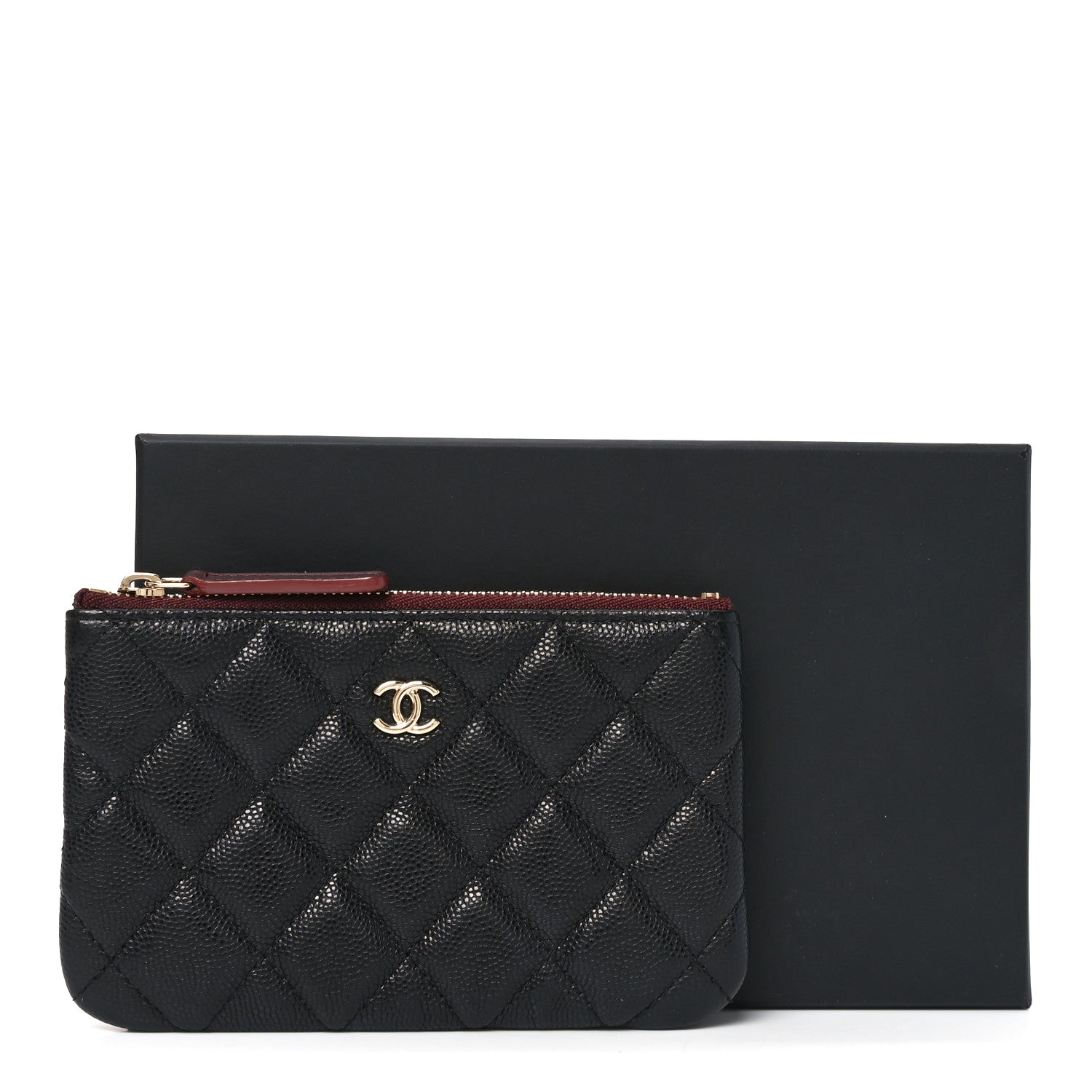 Caviar Quilted Small Cosmetic Case Black