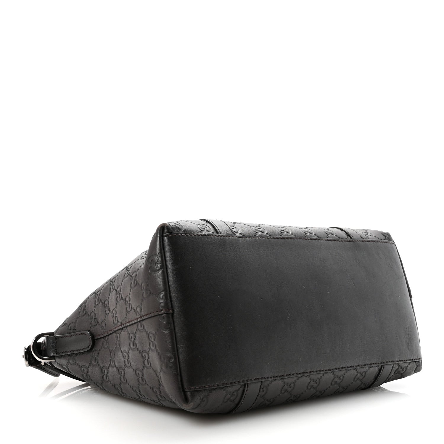 Guccissima Medium GG Charm Dome Satchel Dark Brown