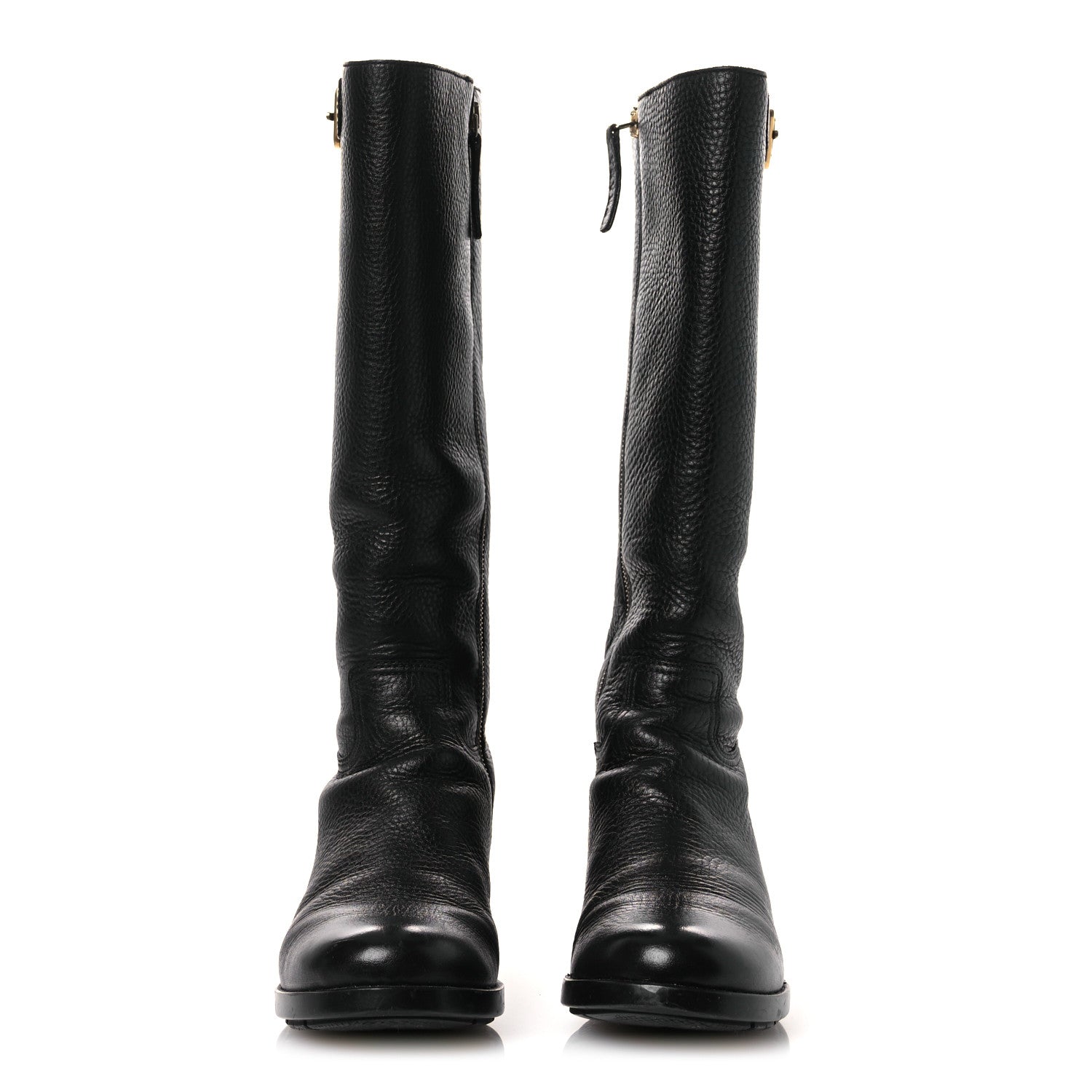 Vitello Daino Riding Boots 38 Black