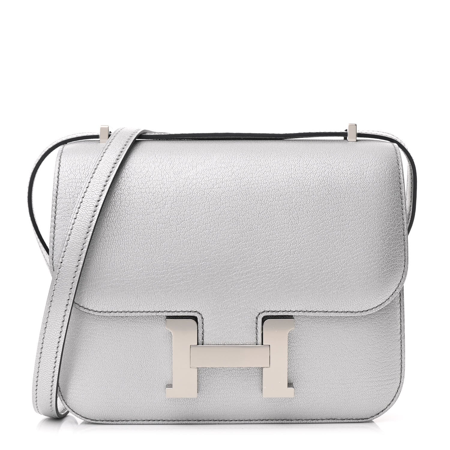 Metallic Chevre Chamkilight Constance 18 Argent