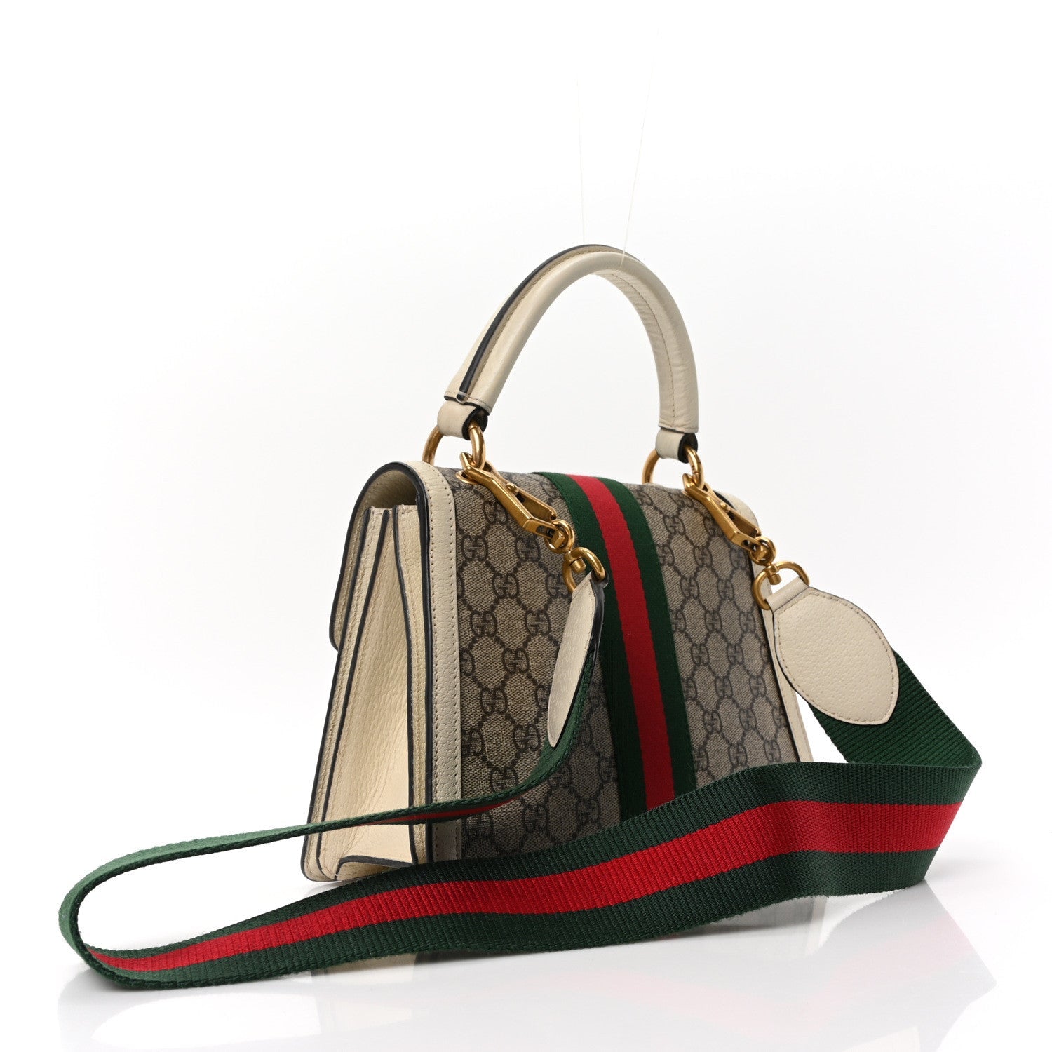 GG Supreme Monogram Small Queen Margaret Top Handle Bag White