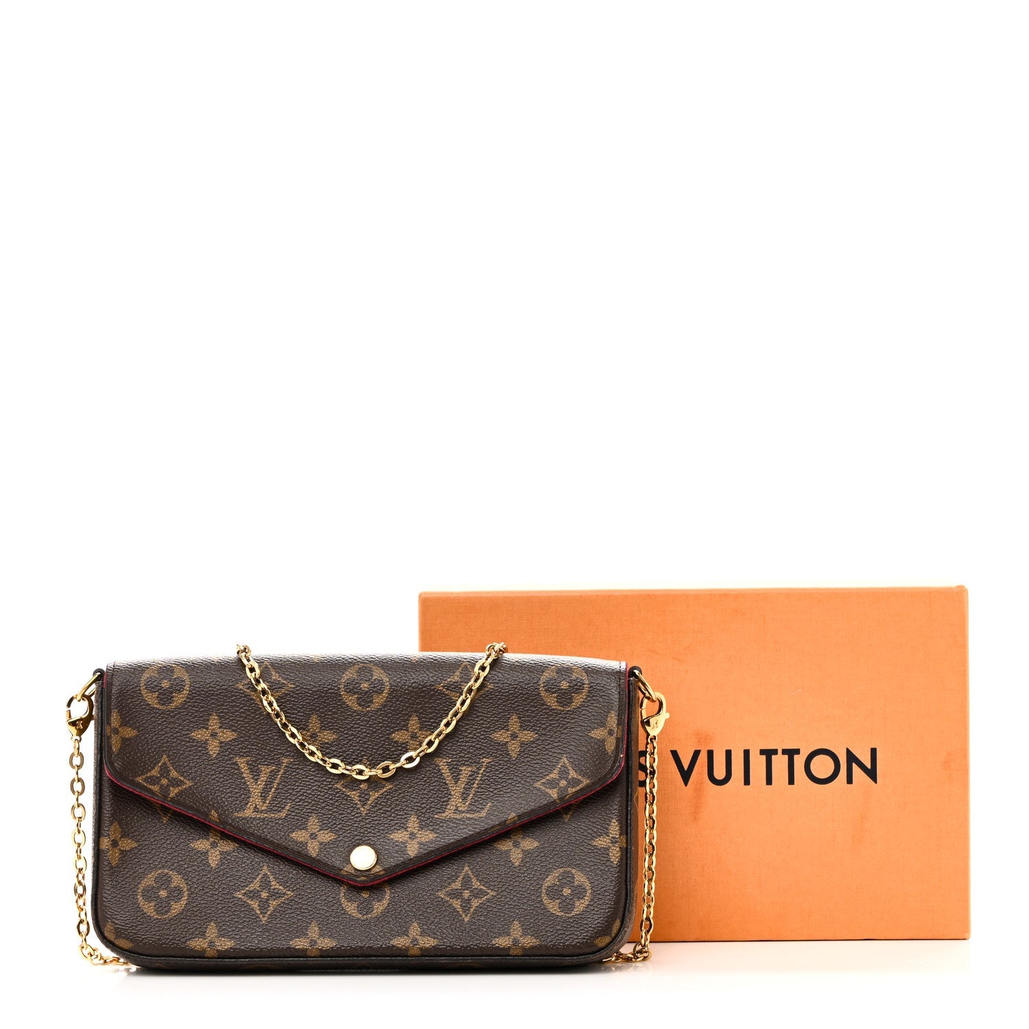 Monogram Pochette Felicie Chain Wallet Fuchsia