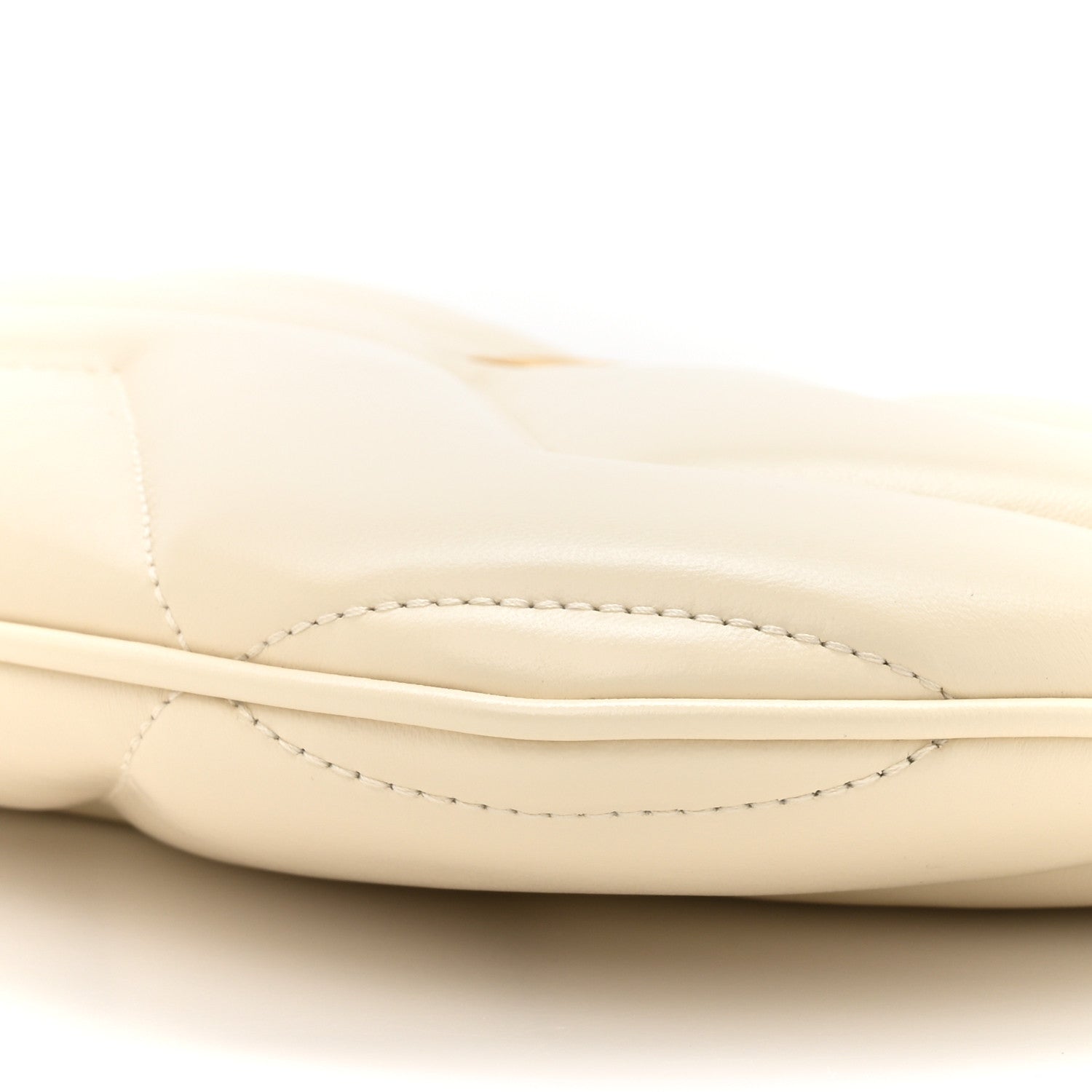 Calfskin Matelasse GG Marmont Half Moon Hobo White
