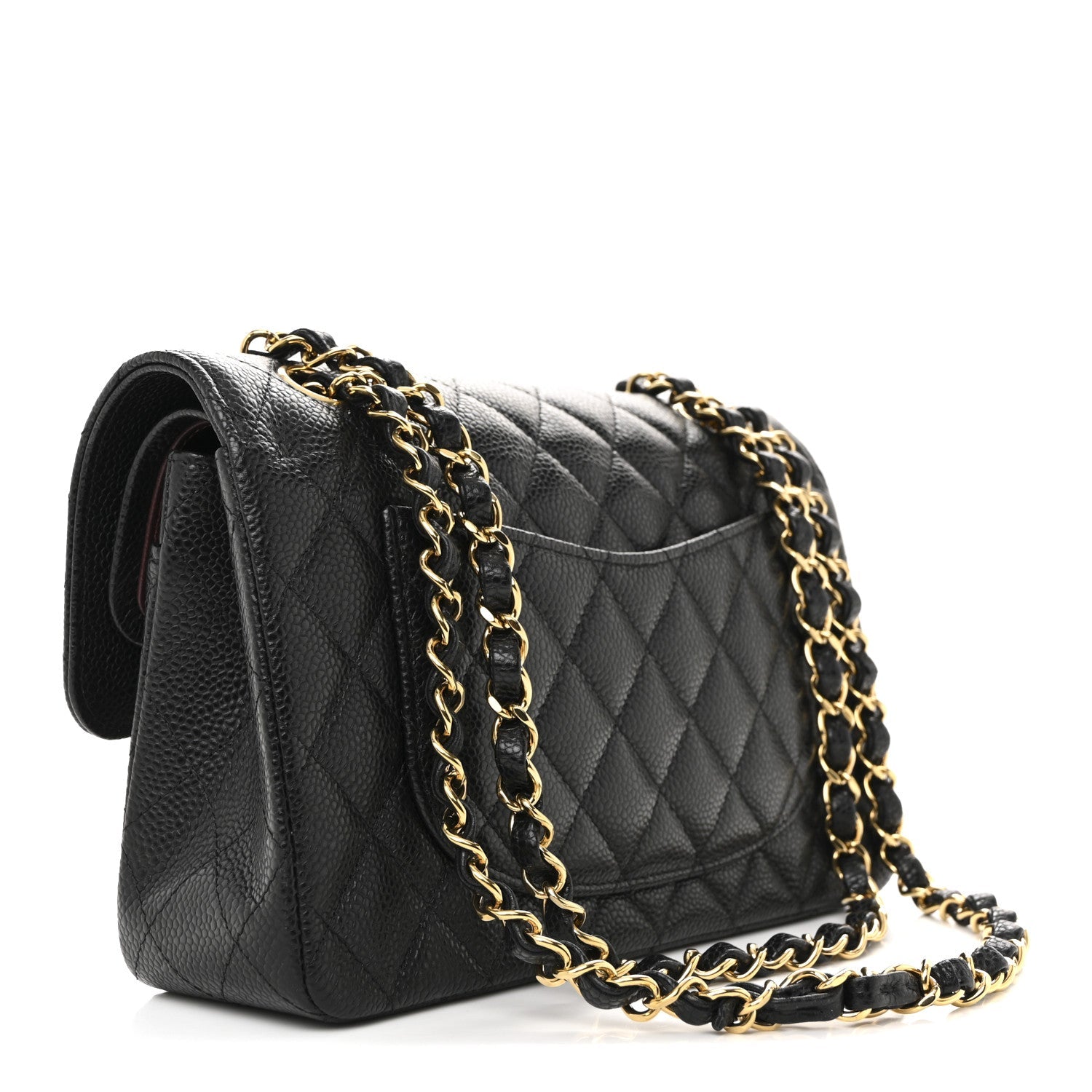 Caviar Quilted Small Double Flap Black