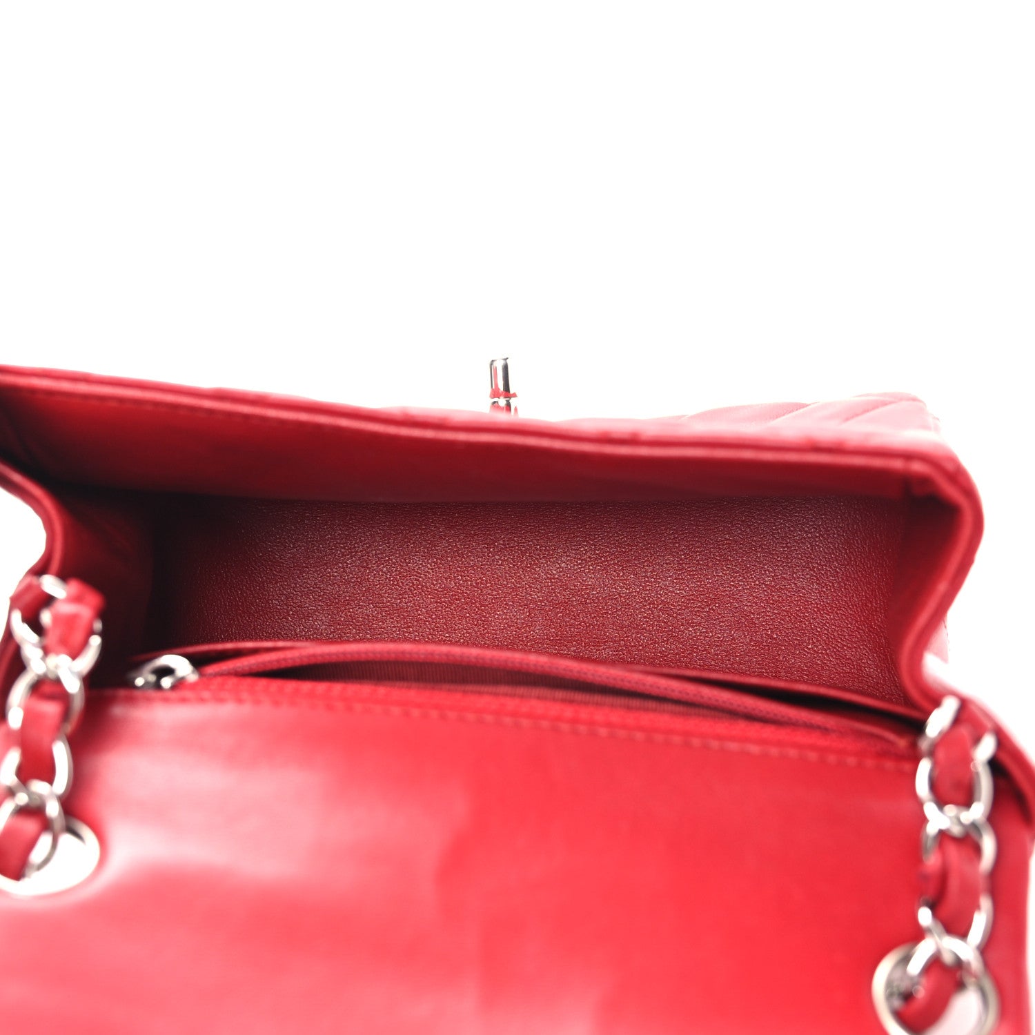 Lambskin Quilted Mini Square Flap Red