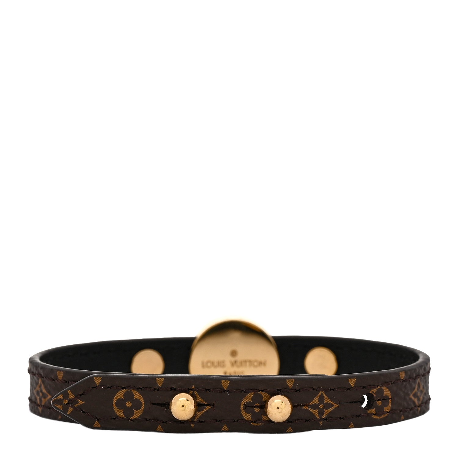 Monogram LV Circle Reversible Bracelet 17 Black