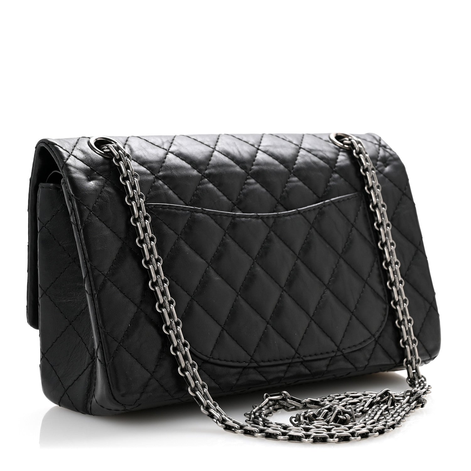 Aged Calfskin Quilted 2.55 Reissue 225 Flap Black