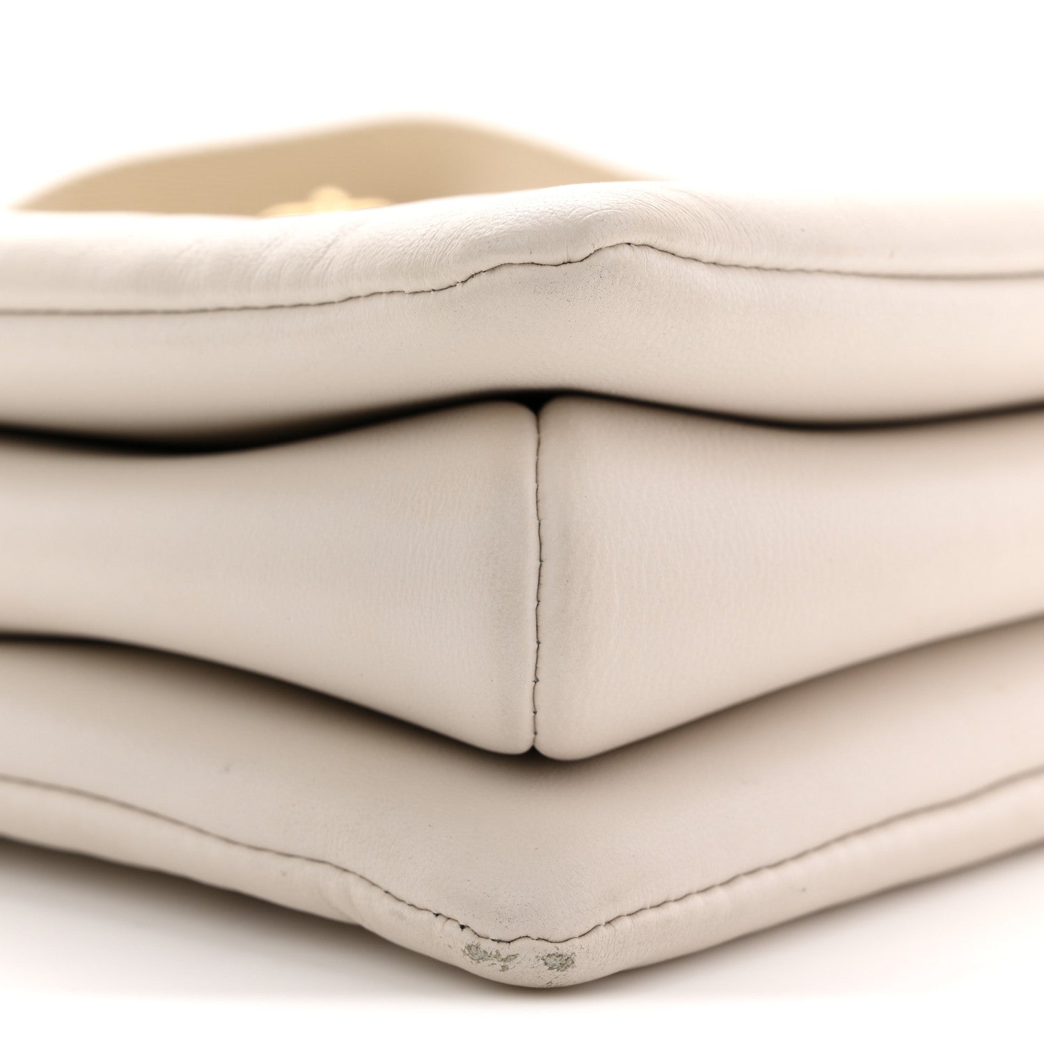 Lambskin Embossed Monogram Coussin PM Beige Cream