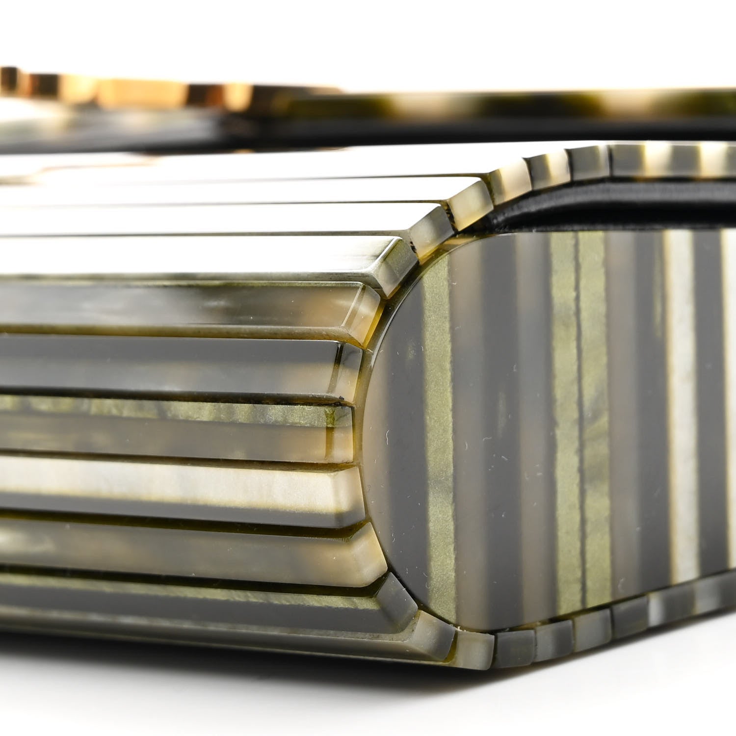 Plexiglass Monogram Vicky Minaudiere Clutch Green Multicolor