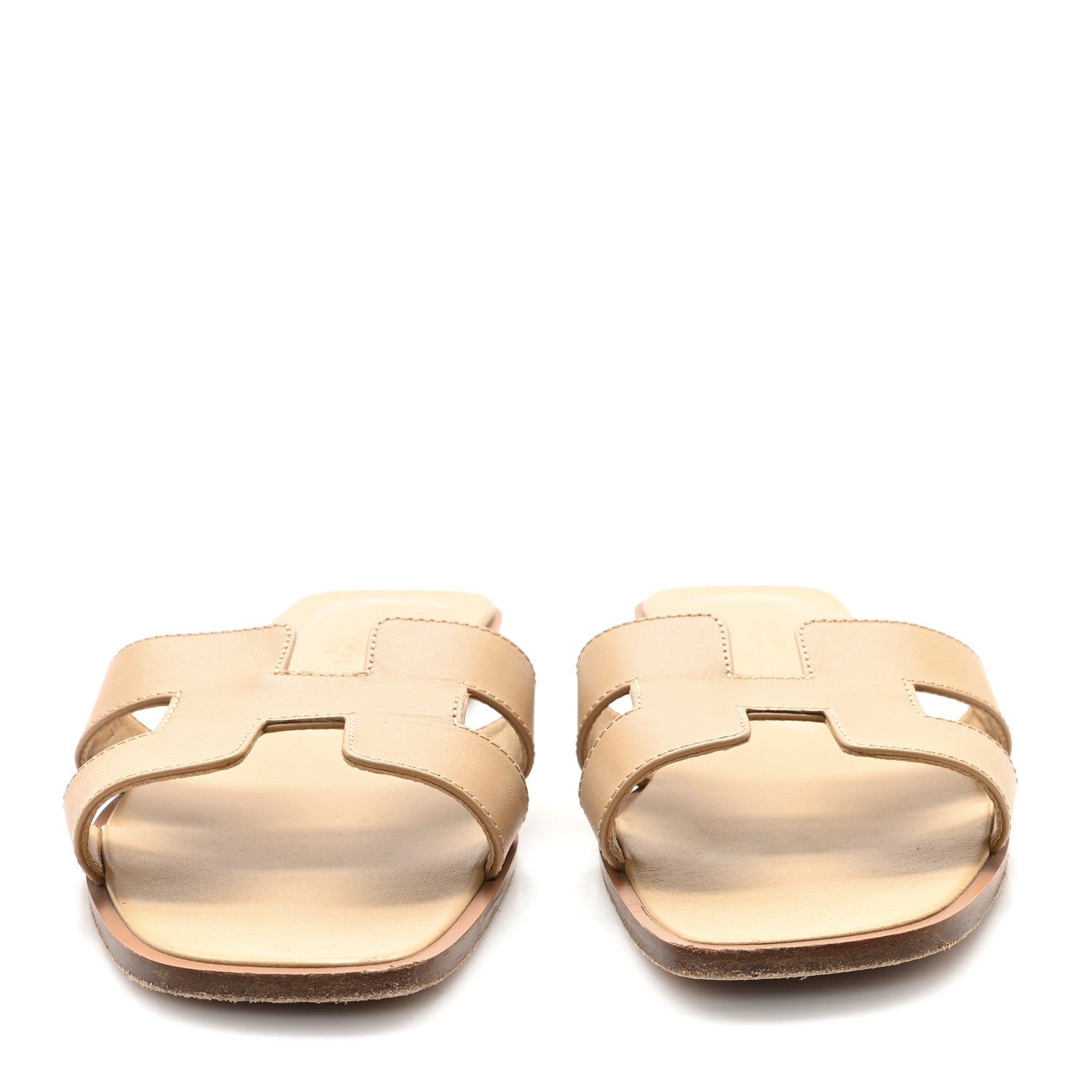 Calfskin Oran Sandals 38 Beige Albinos