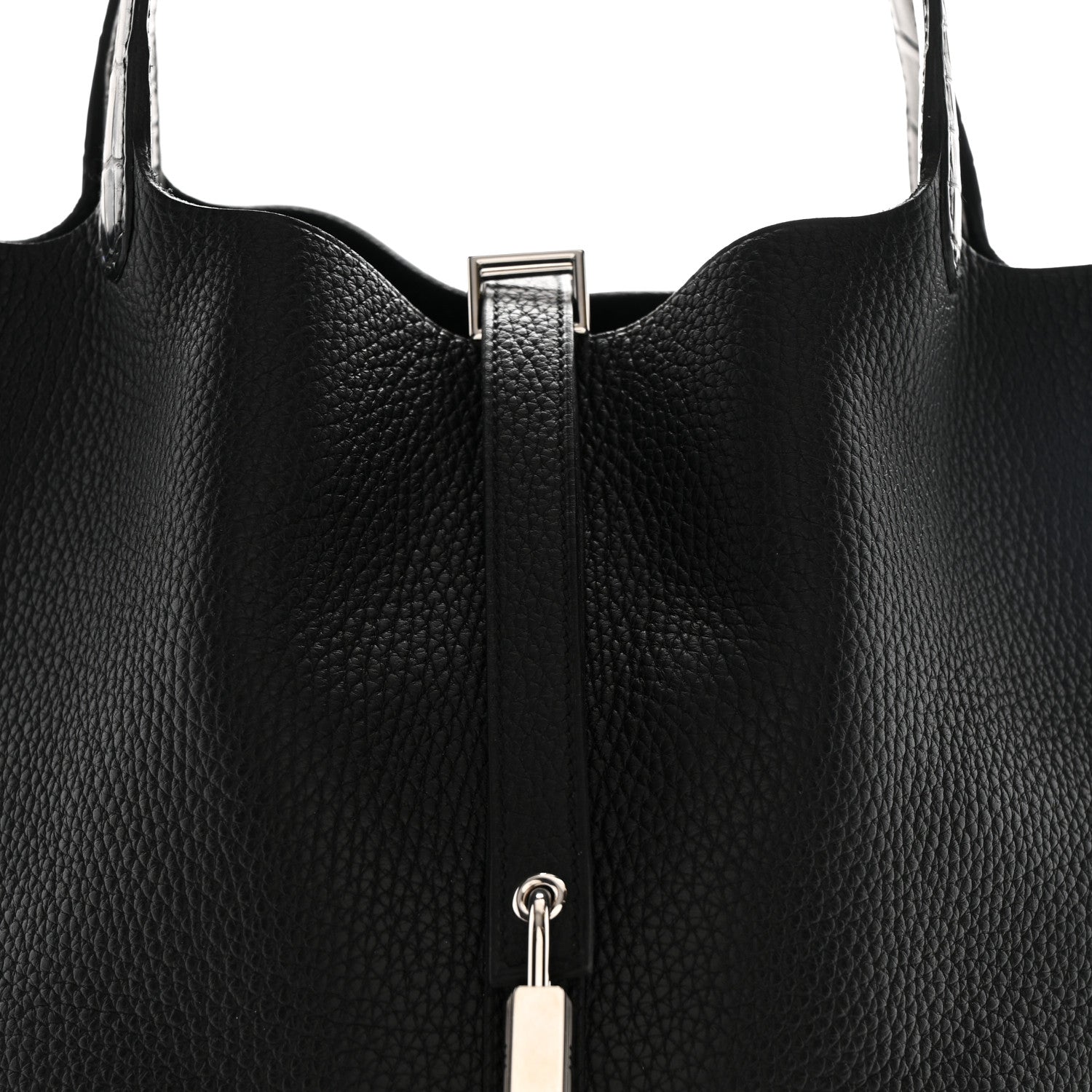 Taurillon Clemence Matte Alligator Picotin Lock Touch 22 MM Black