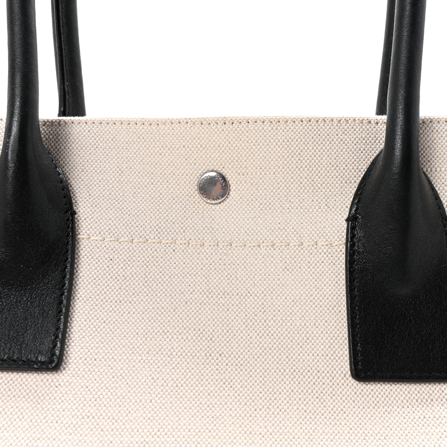 Linen Calfskin Small Rive Gauche Tote Greggio Natural