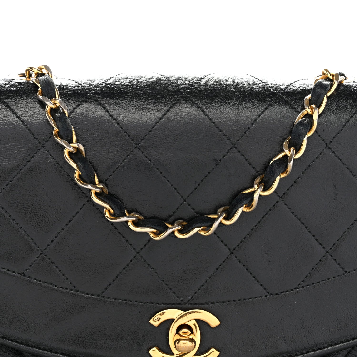 Lambskin Quilted Small Single Flap Black