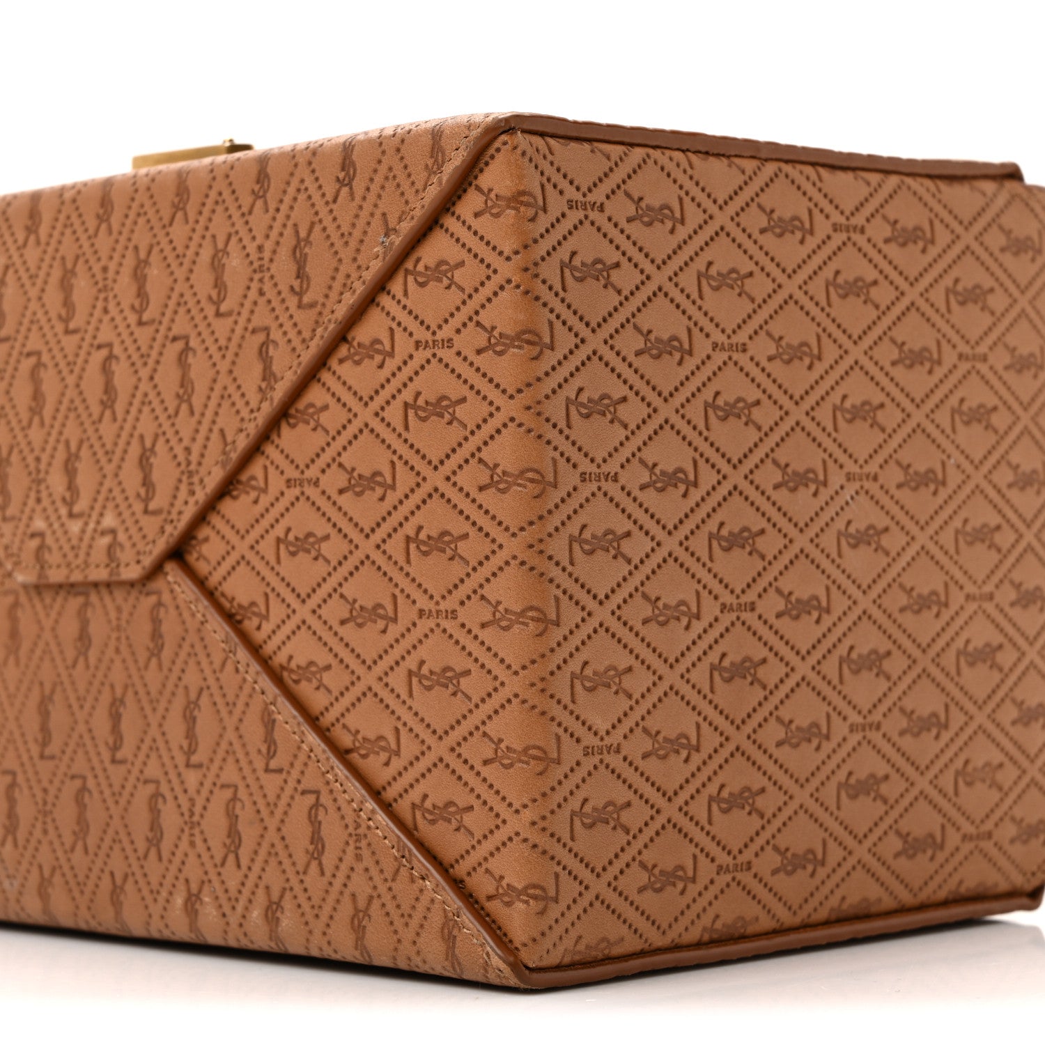 Calfskin Monogram Take Away Box Dusty Vintage Brown Gold