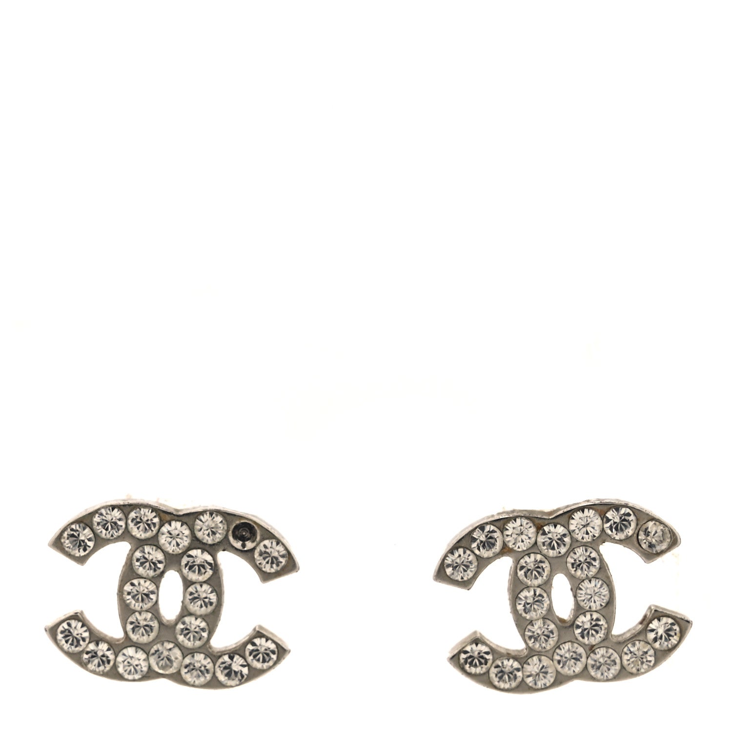 Crystal Mini CC Earrings Silver