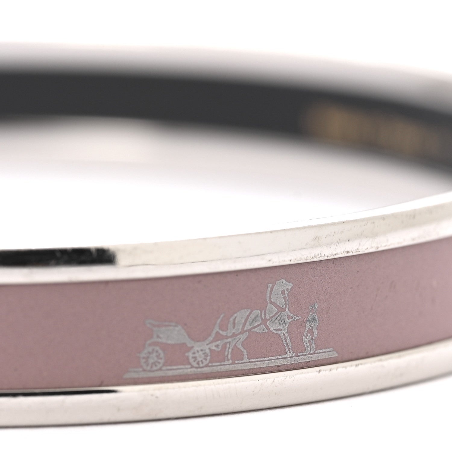Enamel Printed Narrow Caleche Bracelet 65 Rose Dragee
