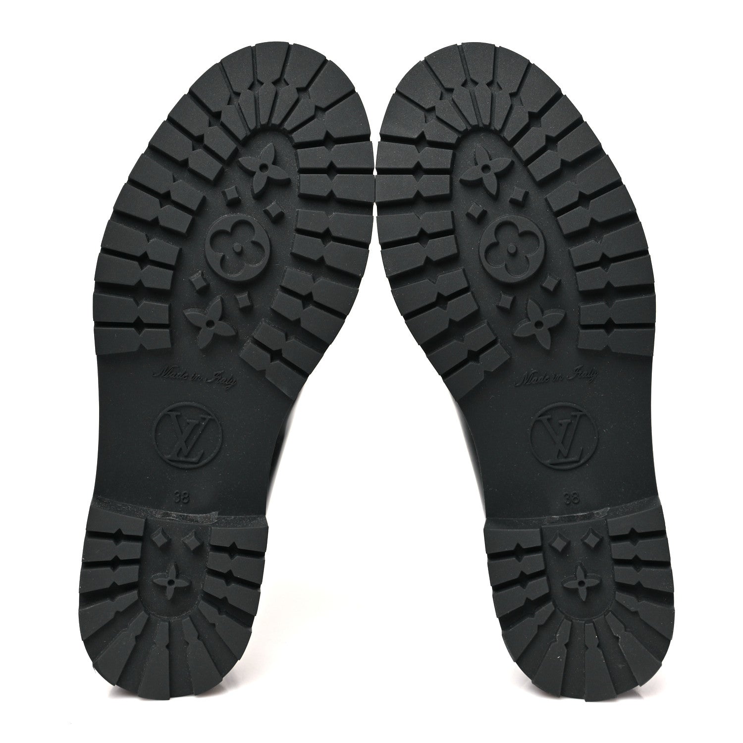 Rubber Embossed Monogram Splash Rain Short Boots 38 Black