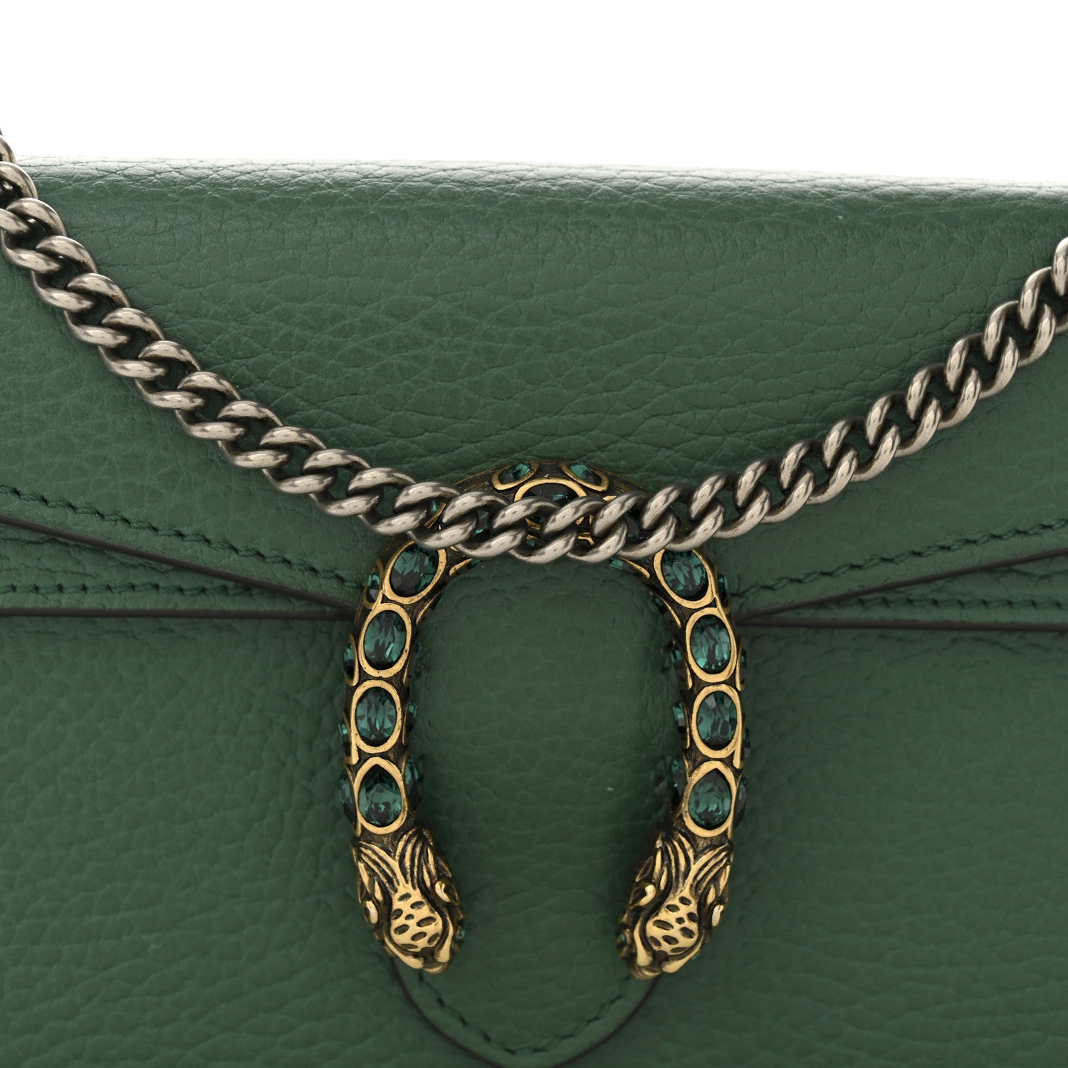 Dollar Calfskin Crystal Super Mini Dionysus Shoulder Bag Emerald