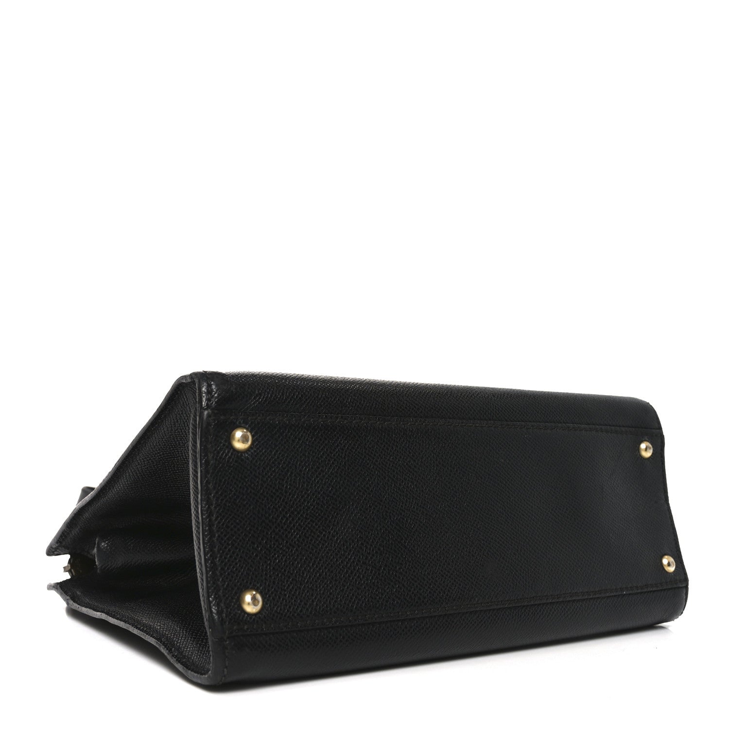 Grained Calfskin Logo Shoulder Bag Black