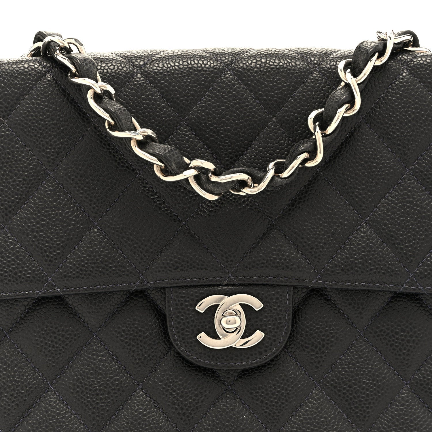Caviar Jumbo Single Flap Black