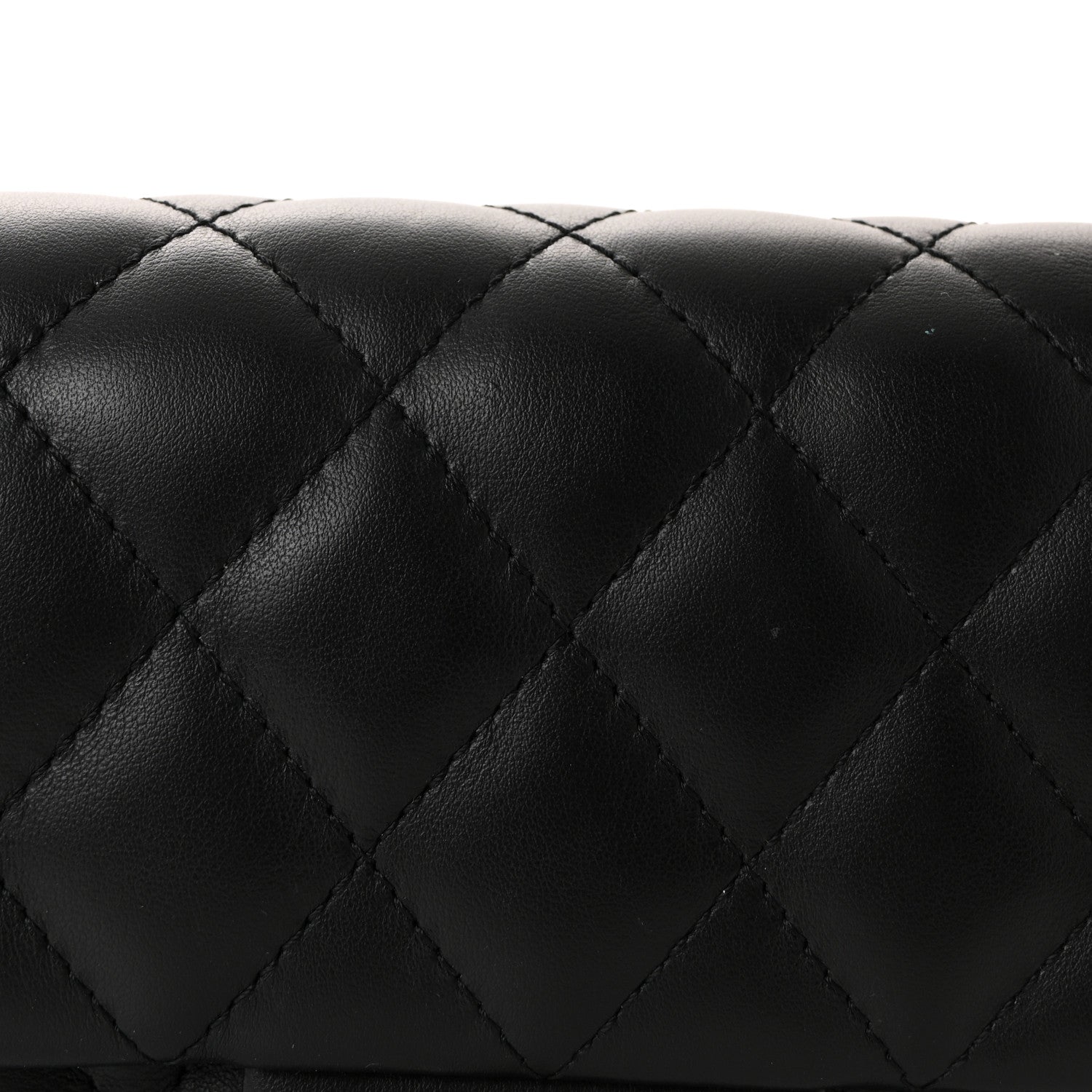 Calfskin Quilted CC Uniform Flap Belt Bag Black