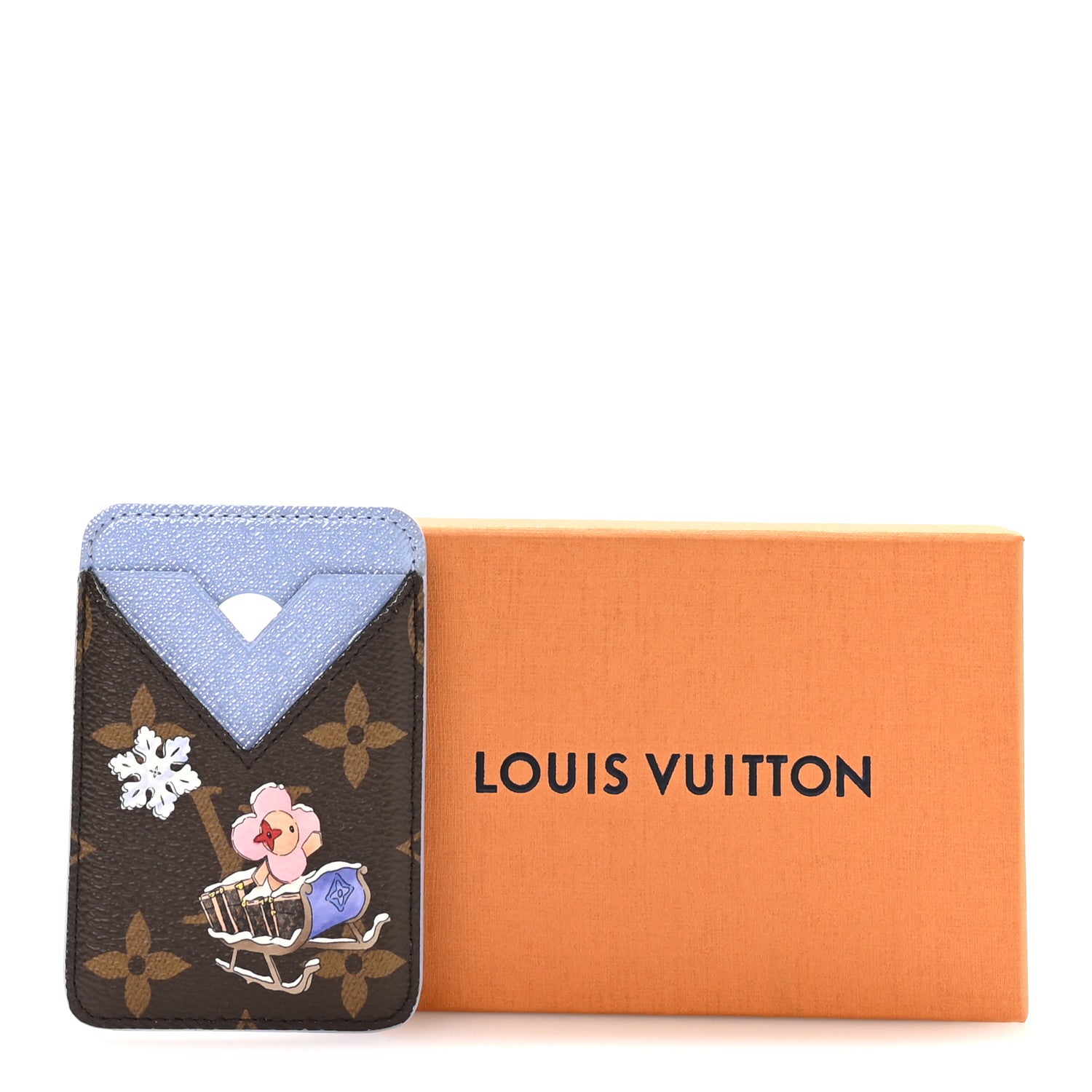 Monogram Magnet Vivienne Card Holder Blue Frost