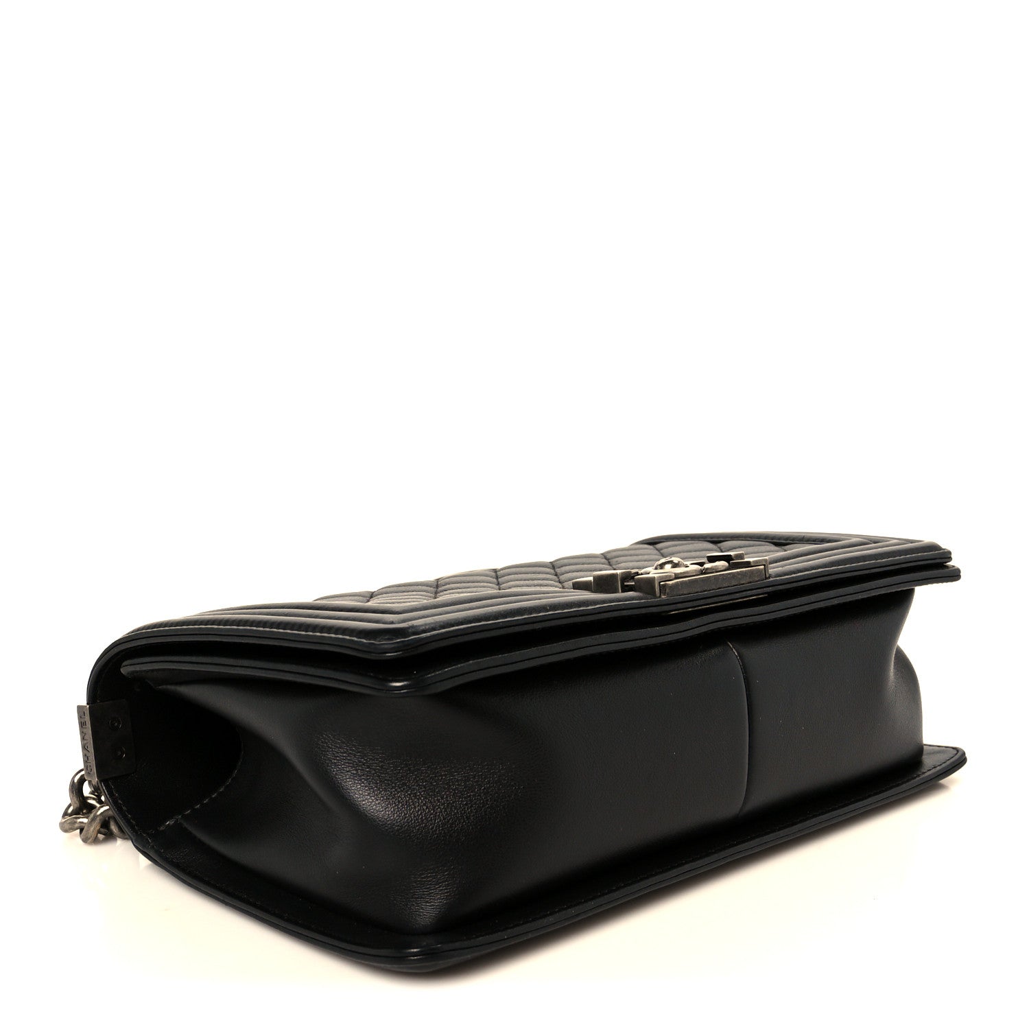 Calfskin Quilted Medium Boy Flap Black