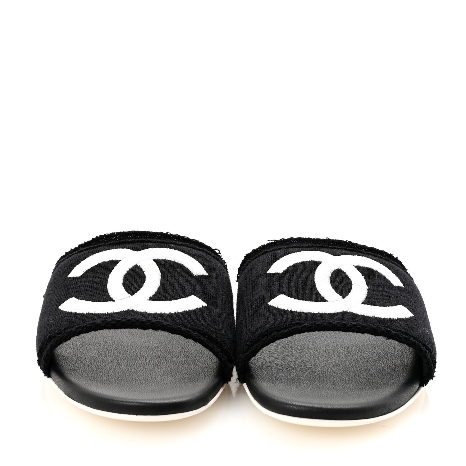 Jersey Knit CC Mules 39 Black