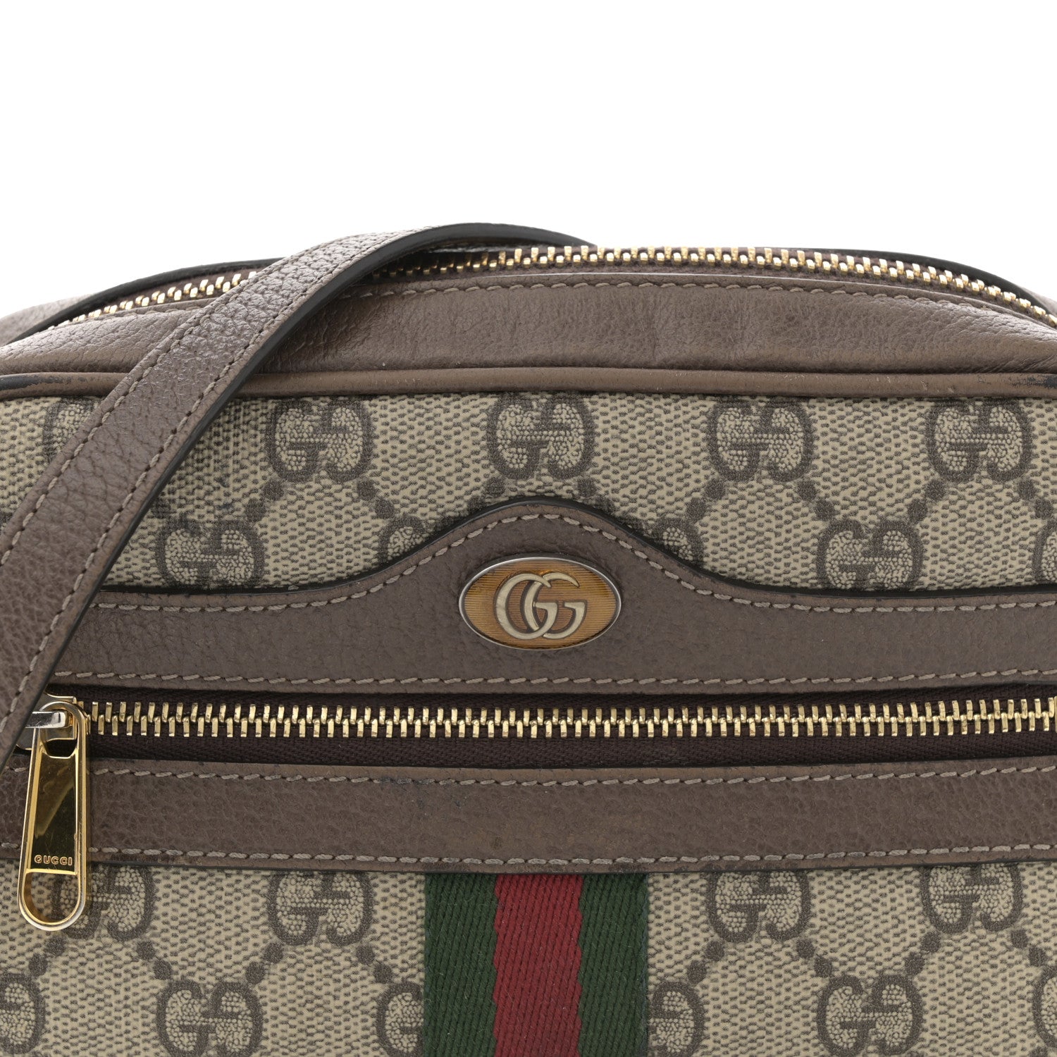 GG Supreme Monogram Web Mini Ophidia Shoulder Bag Brown