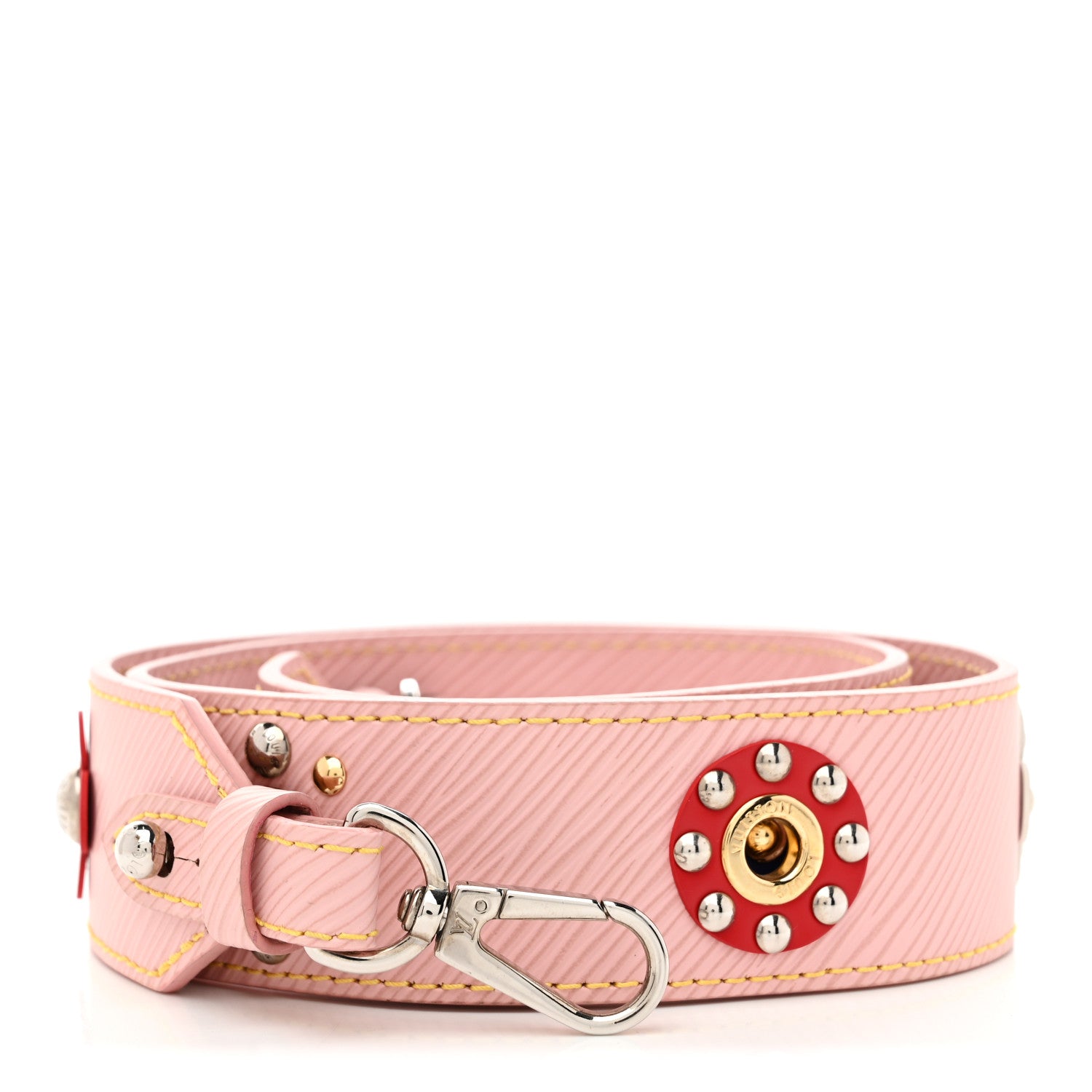 Epi Mechanical Flowers Bandouliere Shoulder Strap Rose Ballerine