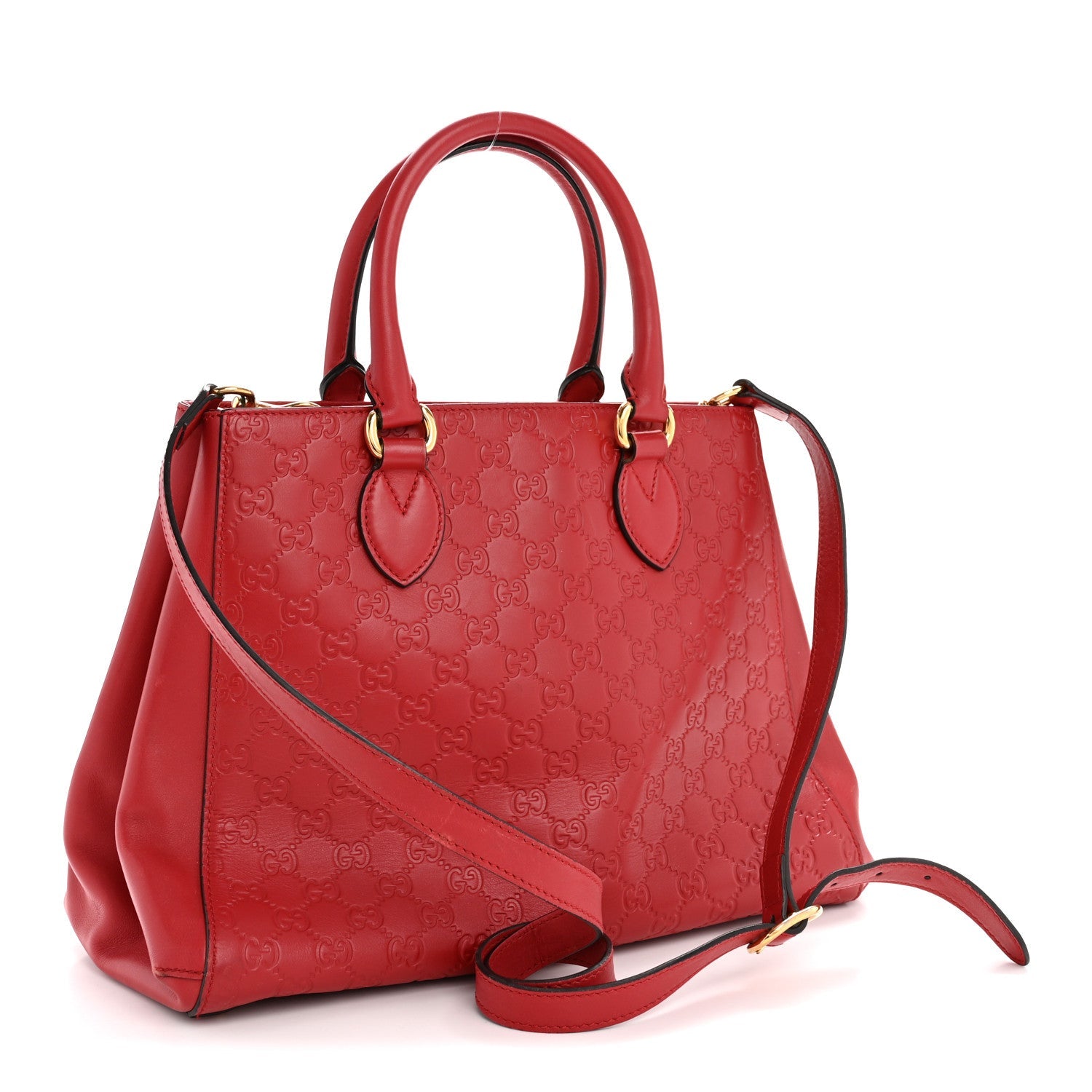 Soft Guccissima Signature Top Handle Tote Bag Red