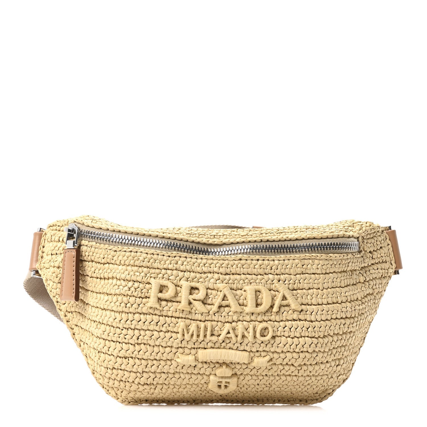 Yarn Raffia Effect Crochet Belt Bag Naturale