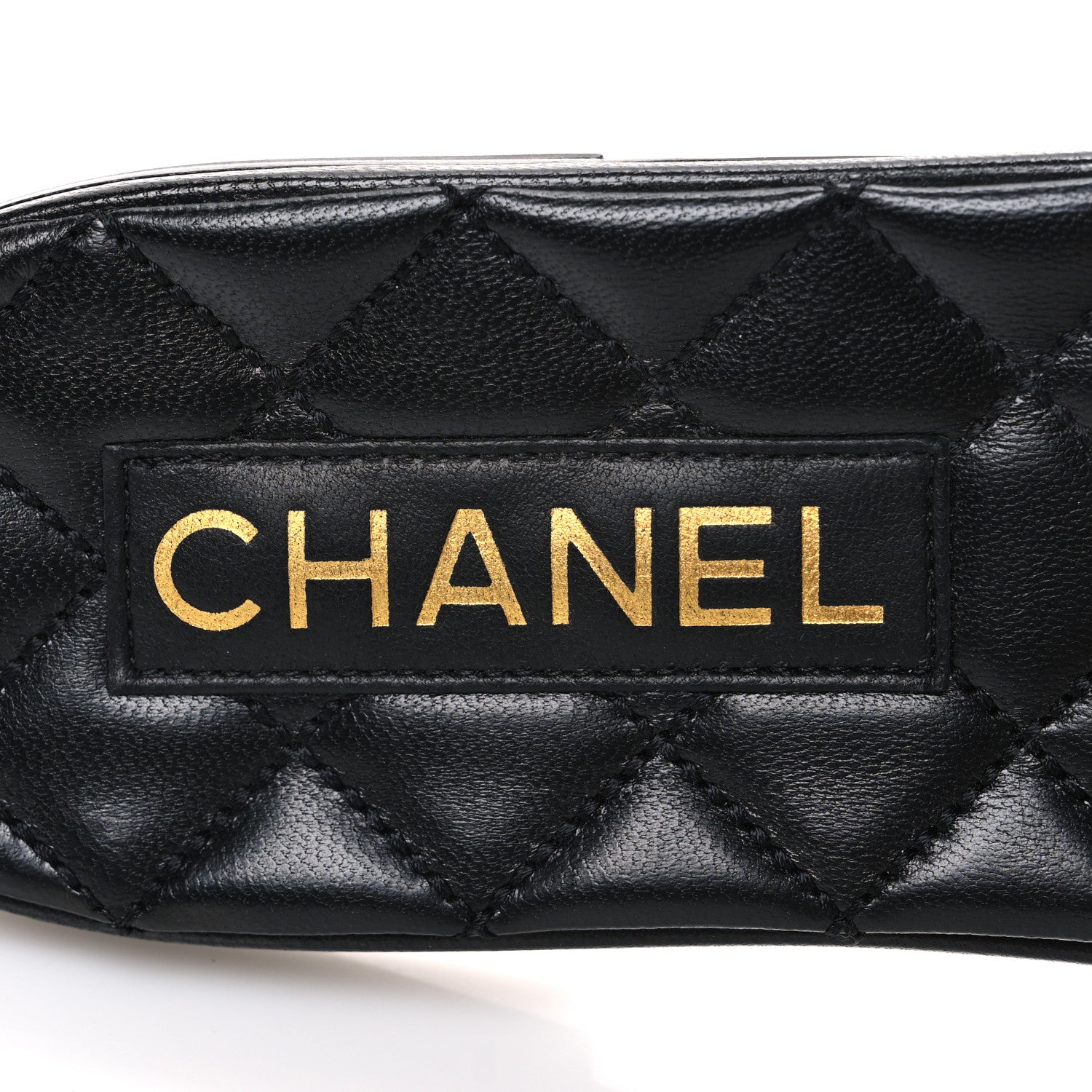 Shiny Goatskin Quilted CC Mules Sandals 40 Black