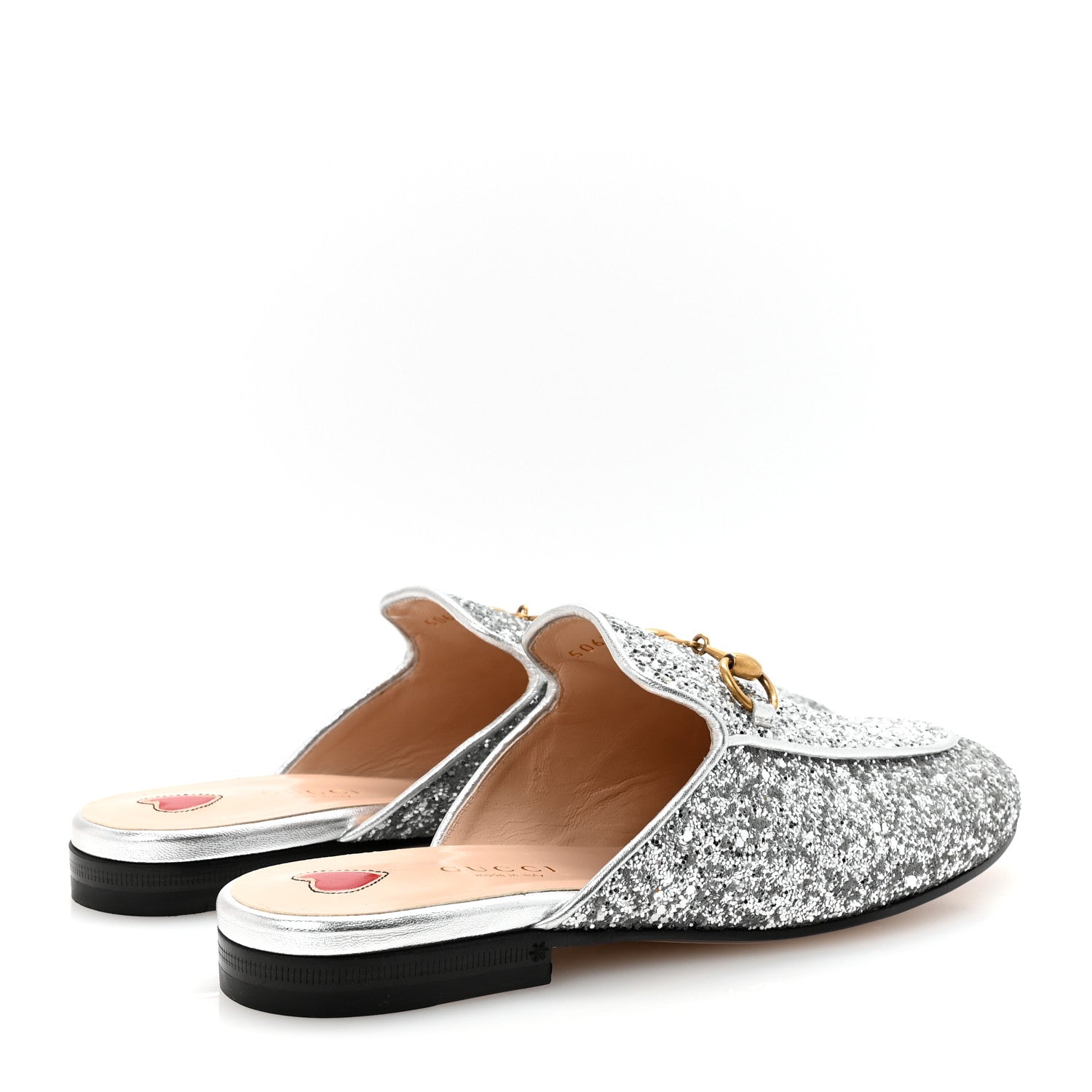 Glitter Womens Princetown Slippers 36 Silver