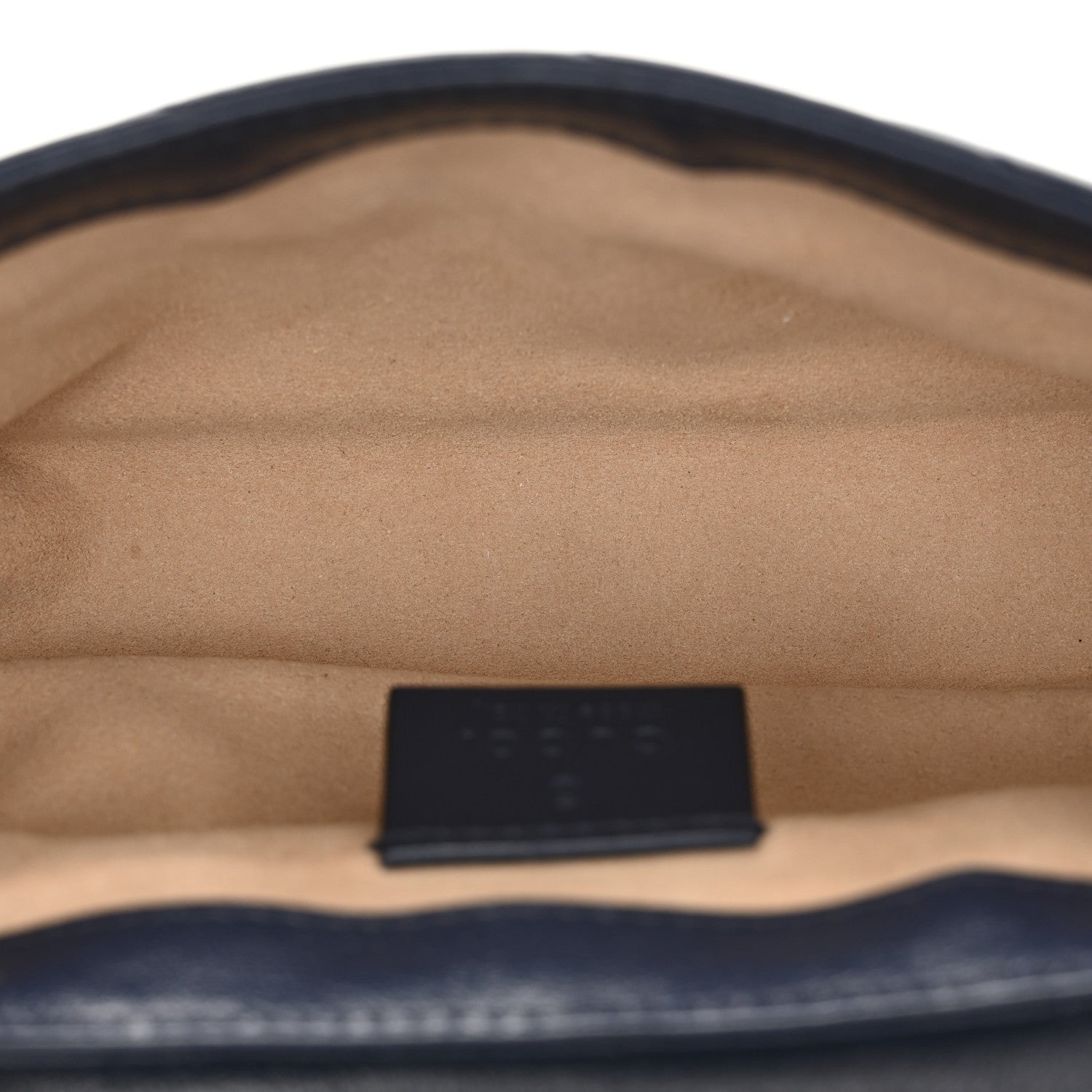Vintage Effect Calfskin Matelasse Diagonal Super Mini Torchon GG Marmont Shoulder Bag Blue Agata Mystic White