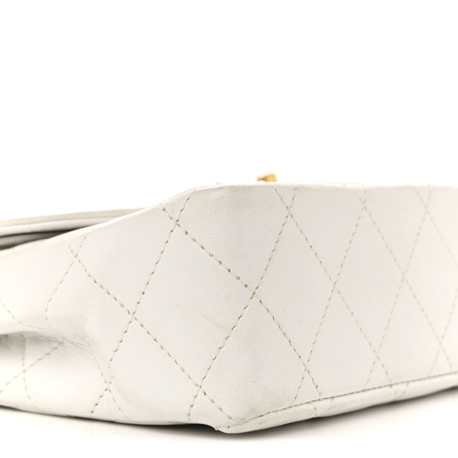 Lambskin Quilted Small Flap White