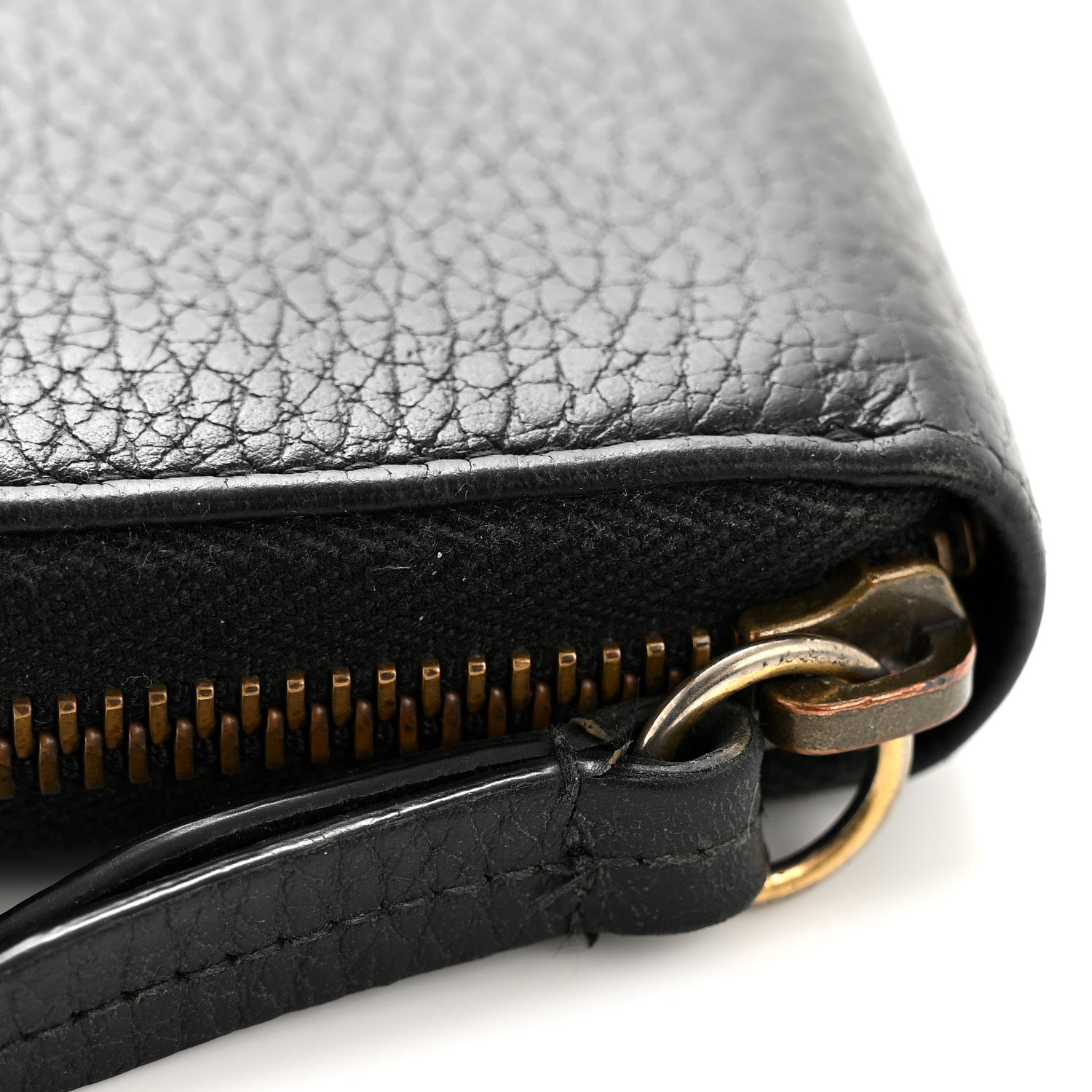 Calfskin Butterfly Zip Around Wallet Black
