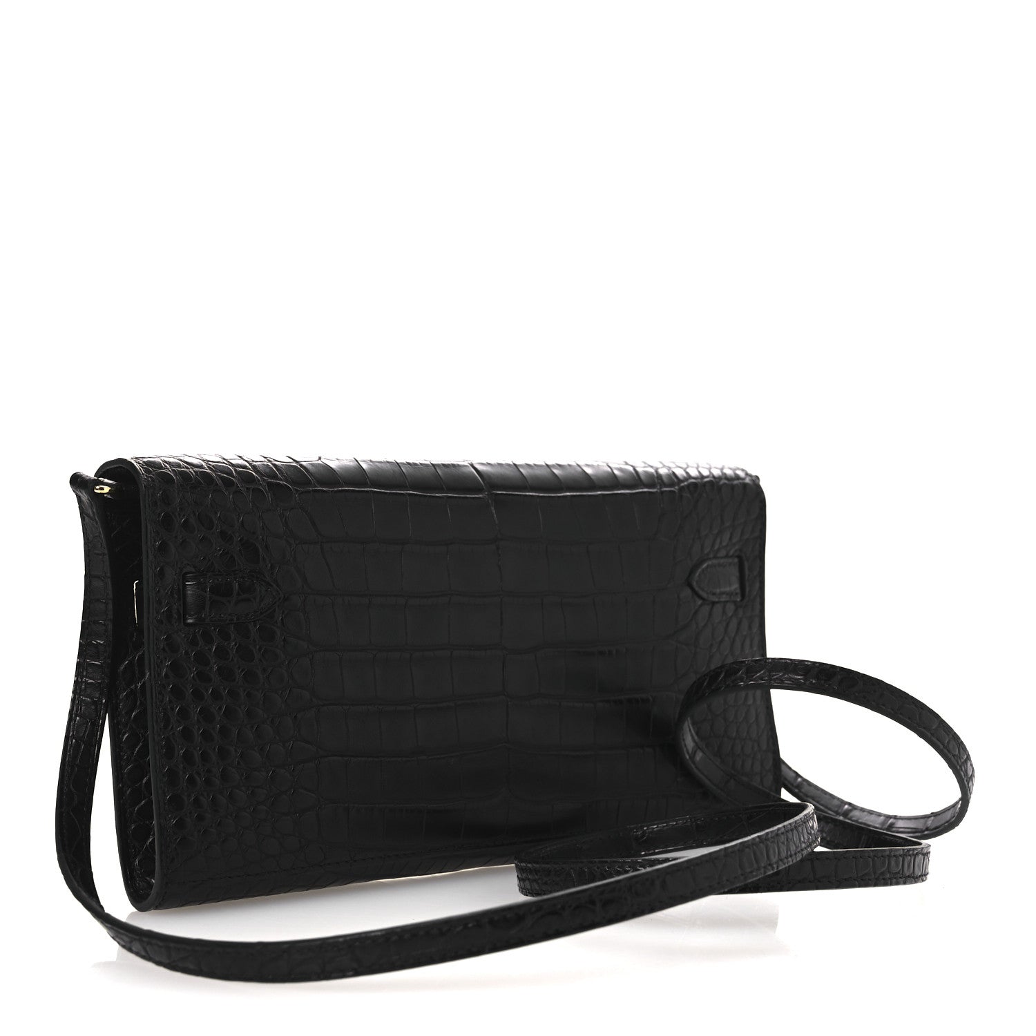 Matte Alligator Kelly Wallet To Go Black