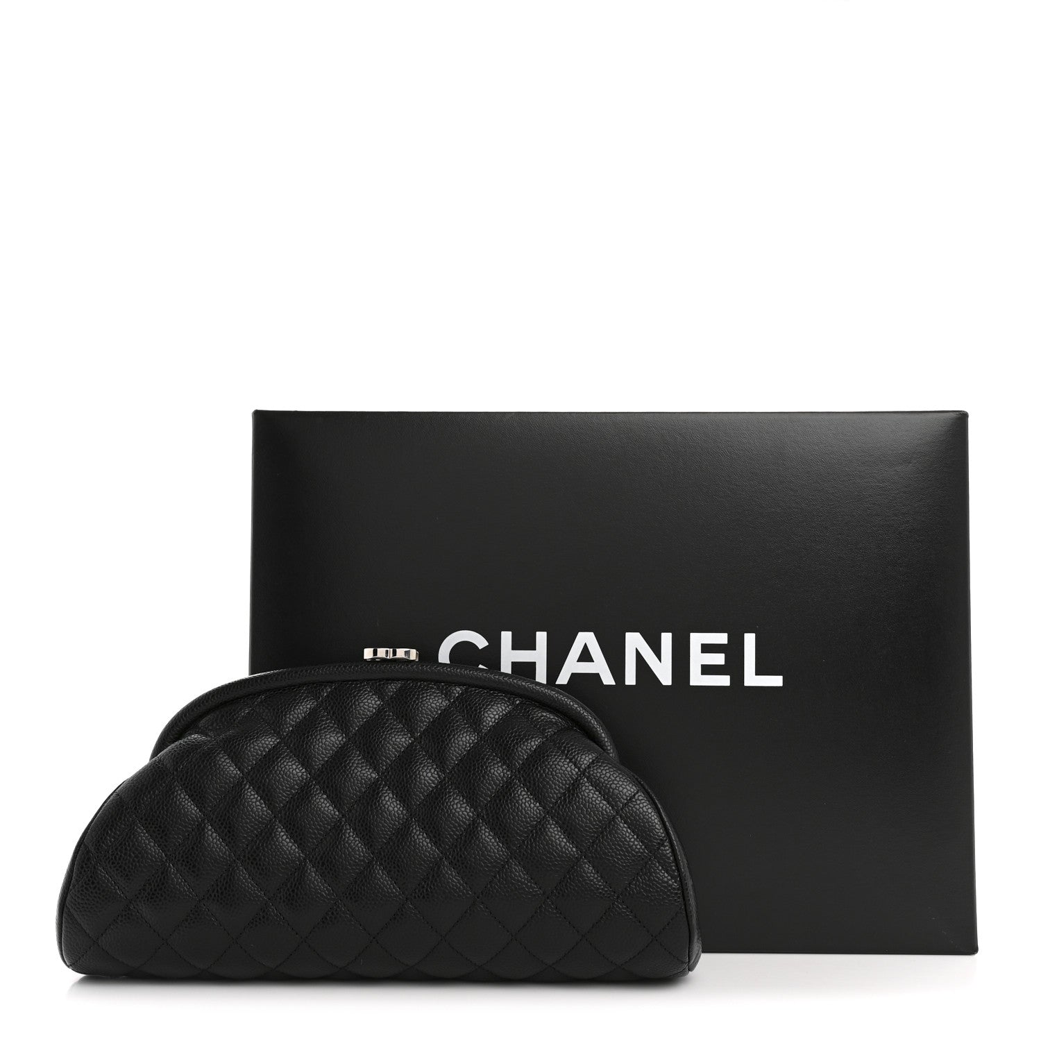 Caviar Quilted Timeless Clutch Black