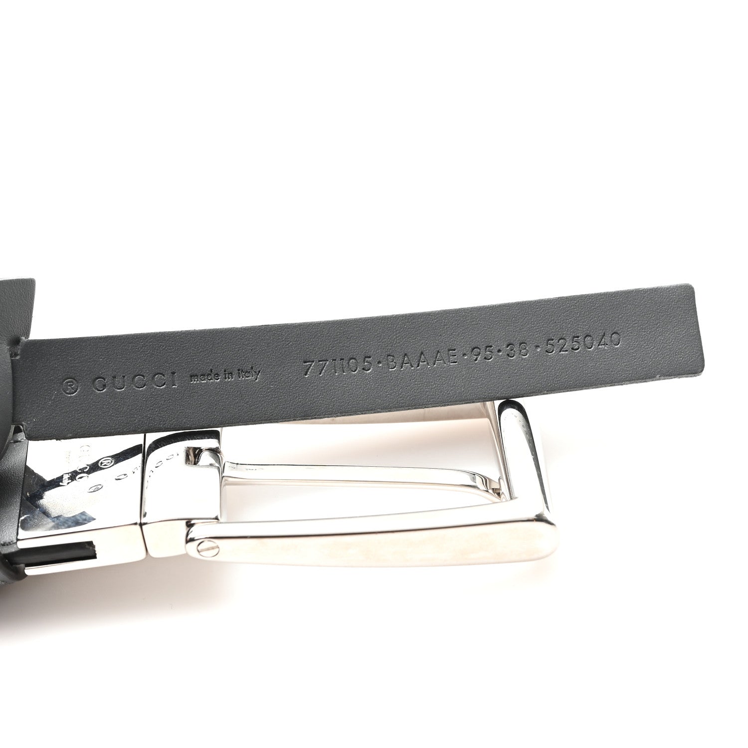 Selleria Calfskin GG Supreme Monogram Reversible 30mm Belt 95 38 Graphite Grey Black