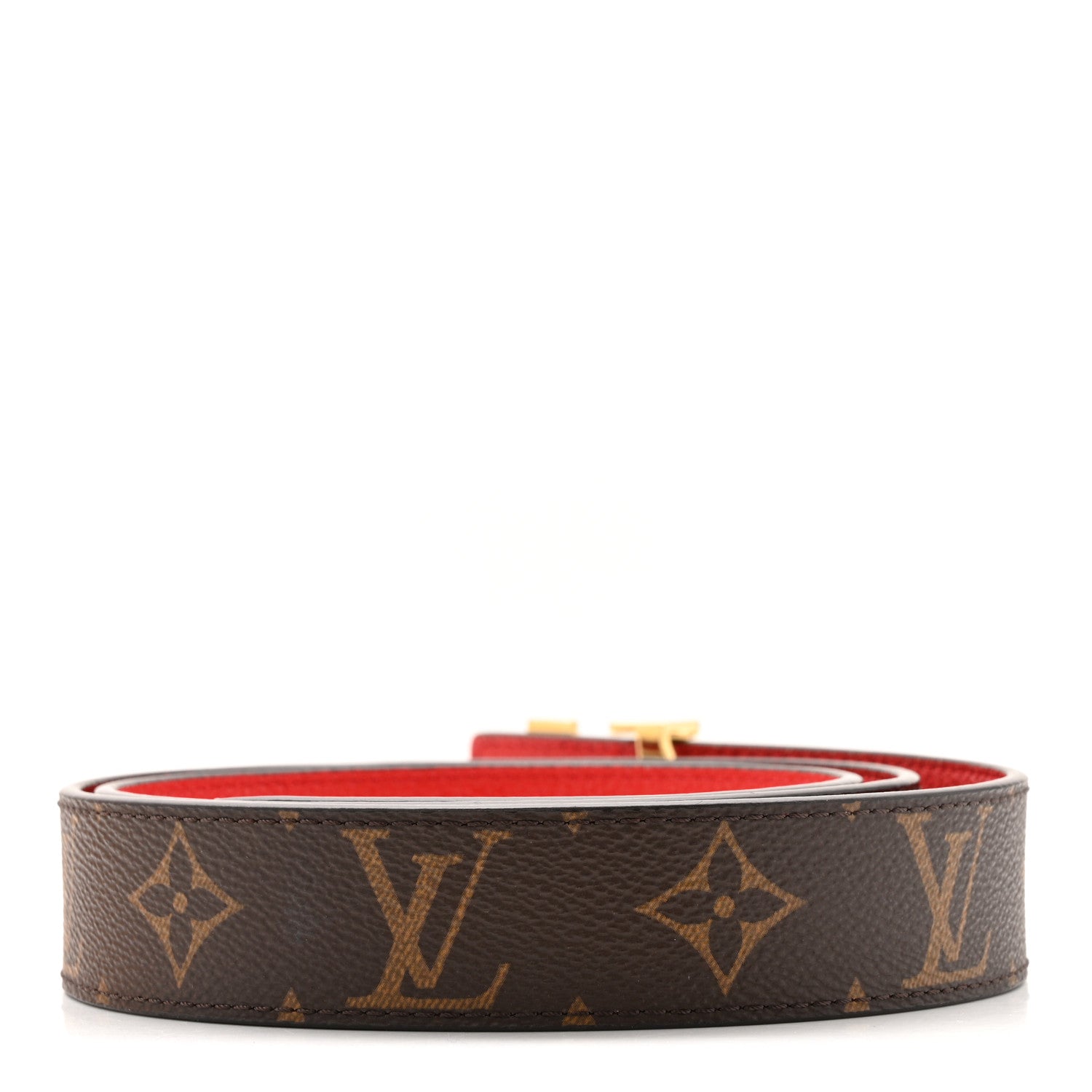 Monogram 30mm LV Initiales Reversible Belt 90 36 Coquelicot